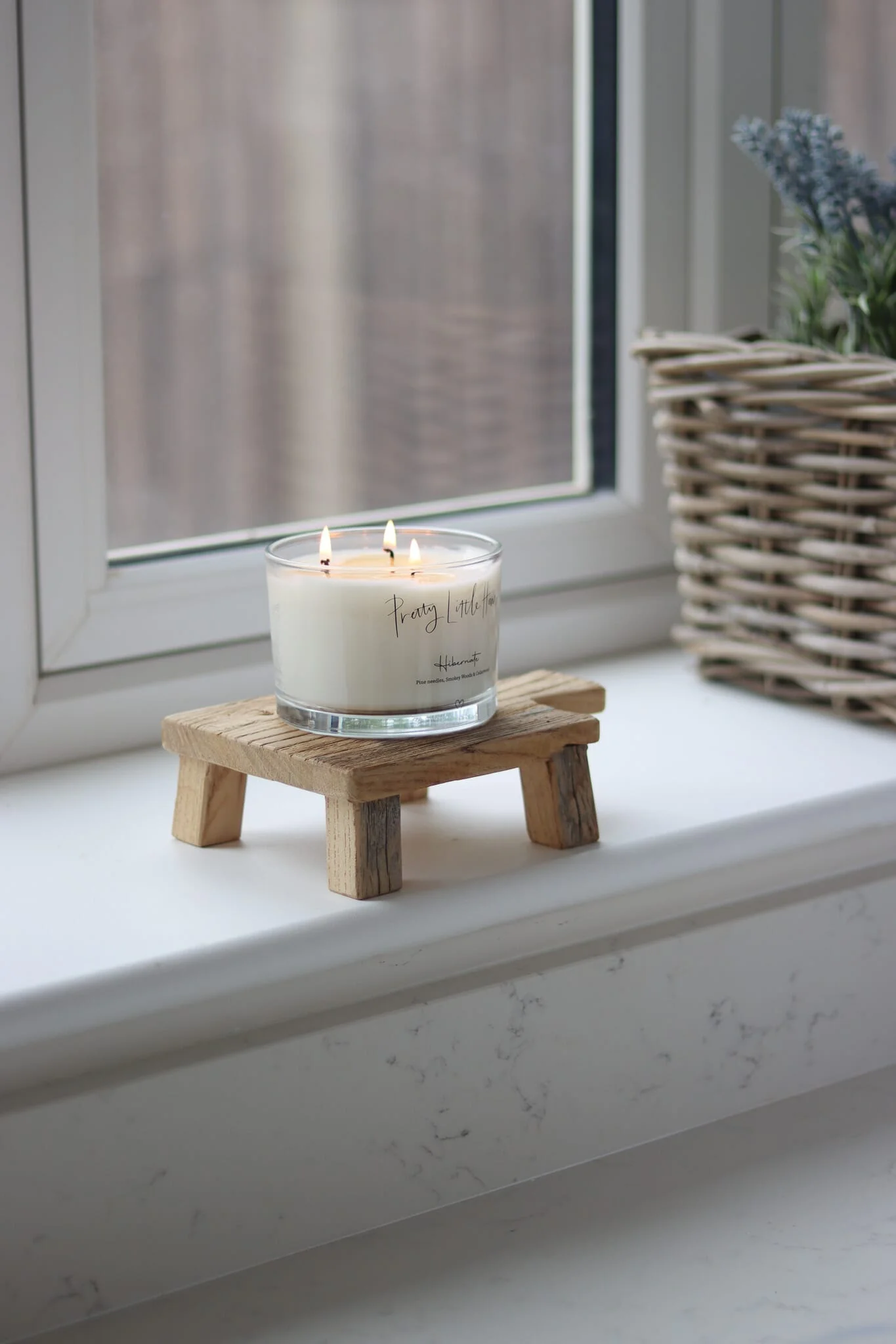 Raised Stool With Handle – Elm - Image 2