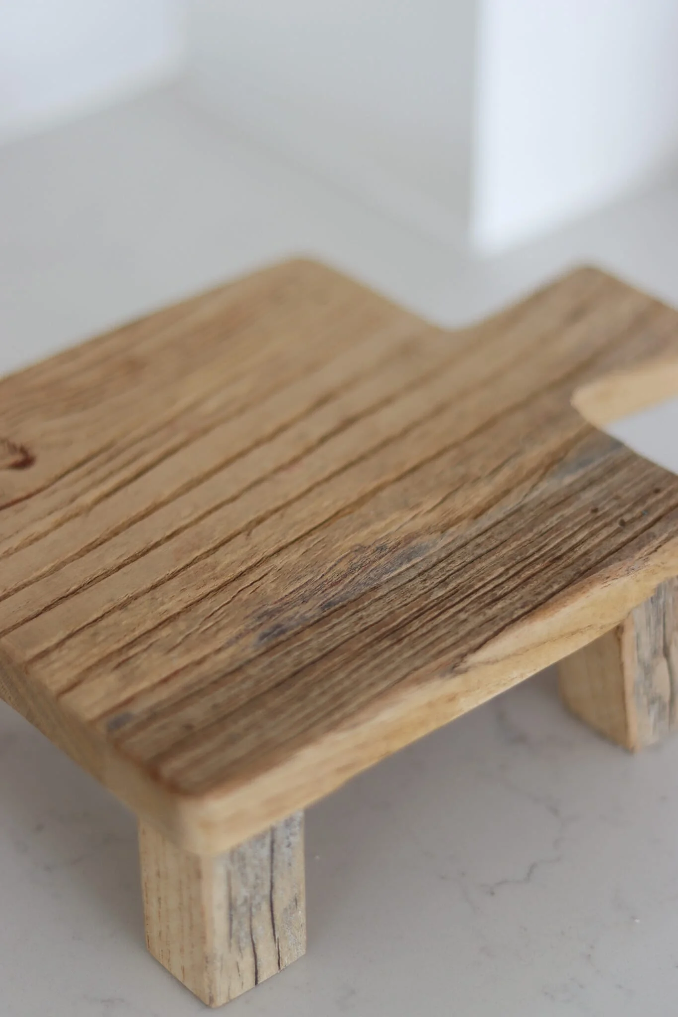 Raised Stool With Handle – Elm - Image 5