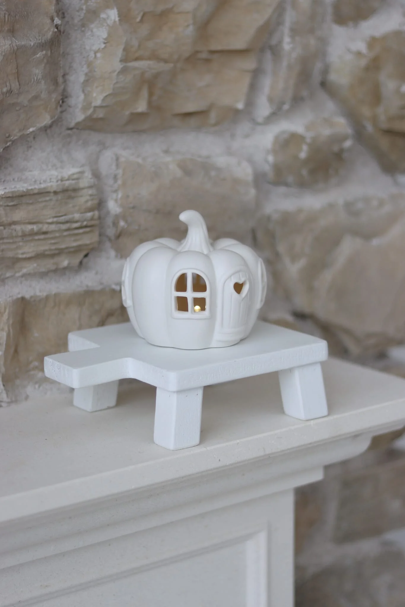 Raised Stool With Handle – White - Image 5