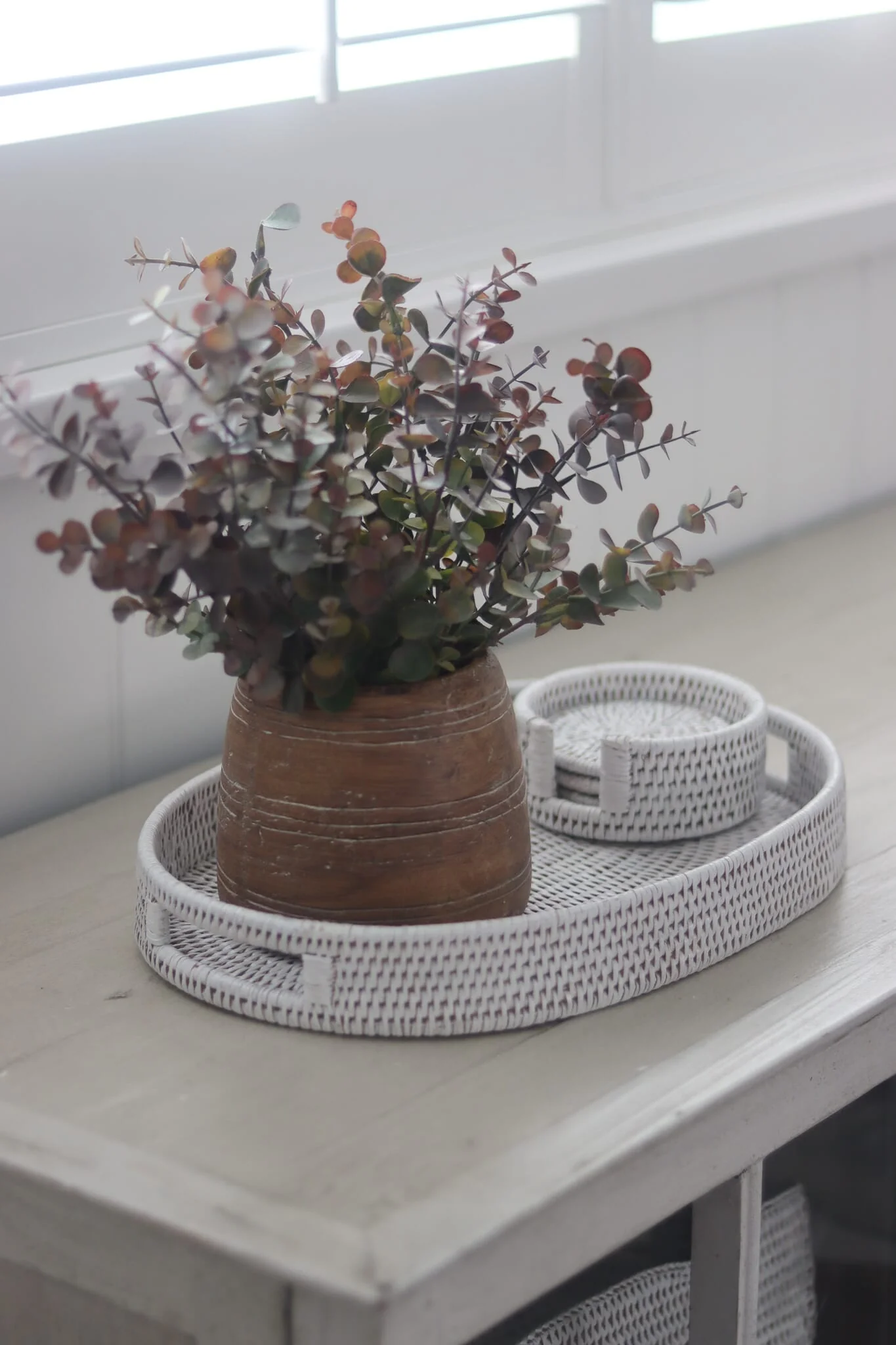 Rattan Tray Oval - White - Image 4