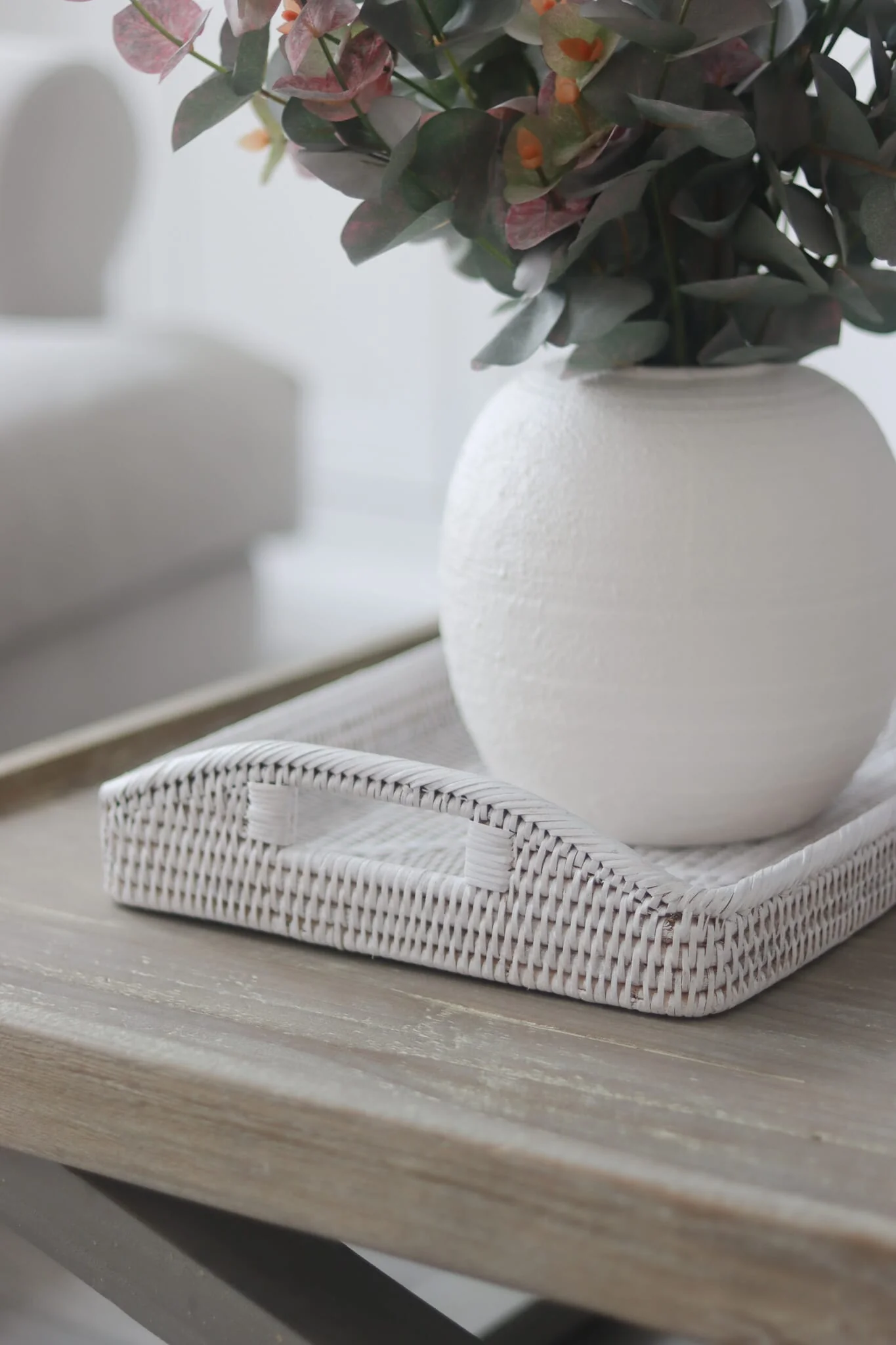 Rattan Tray - White - Image 3