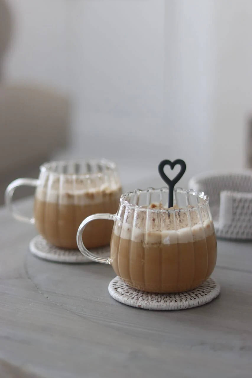 Glass Mug Set - Set of 2 - Rippled
