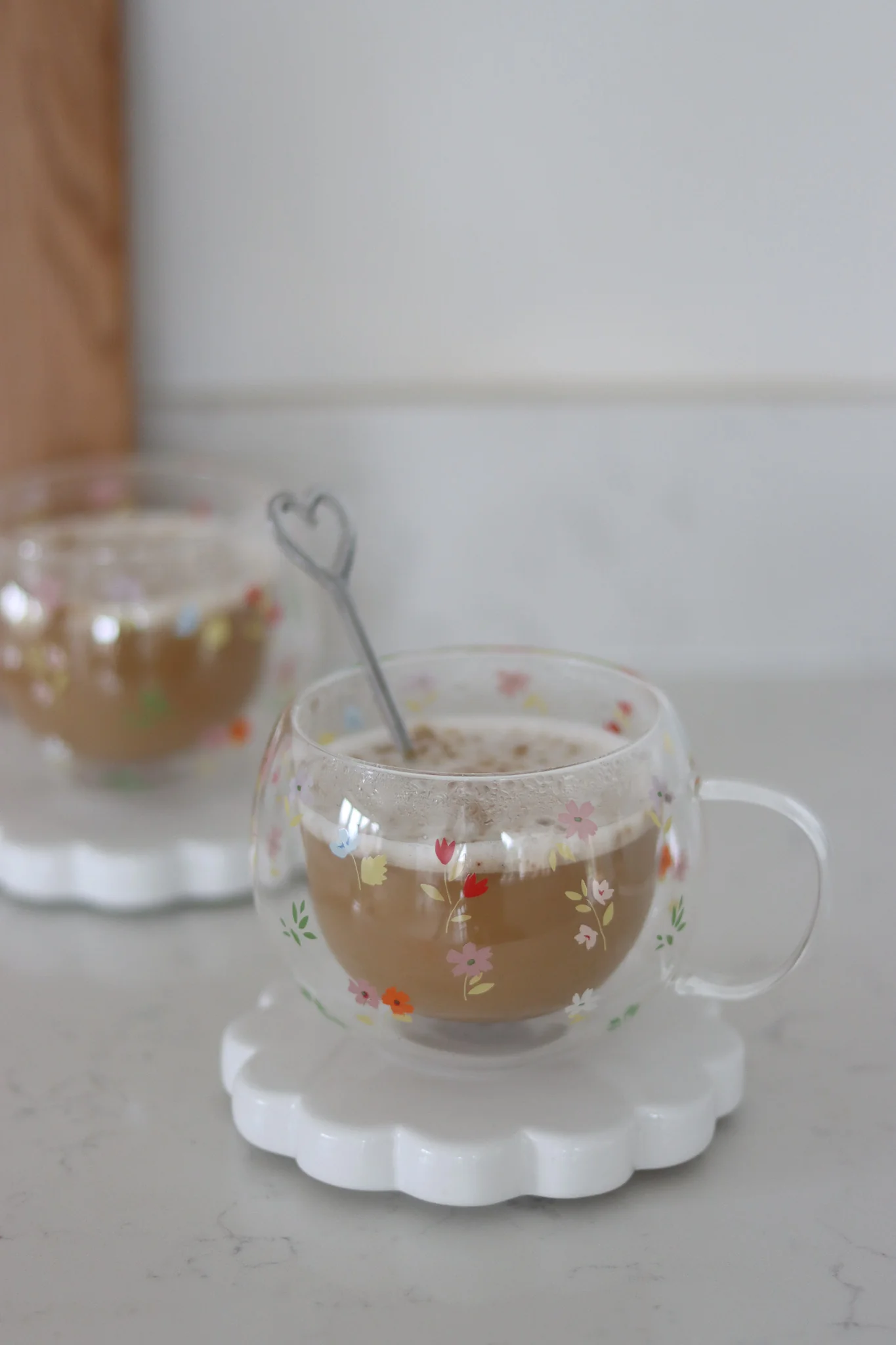 Round Double Waled Glass Mug Set – 2 Piece – Summer - Image 2
