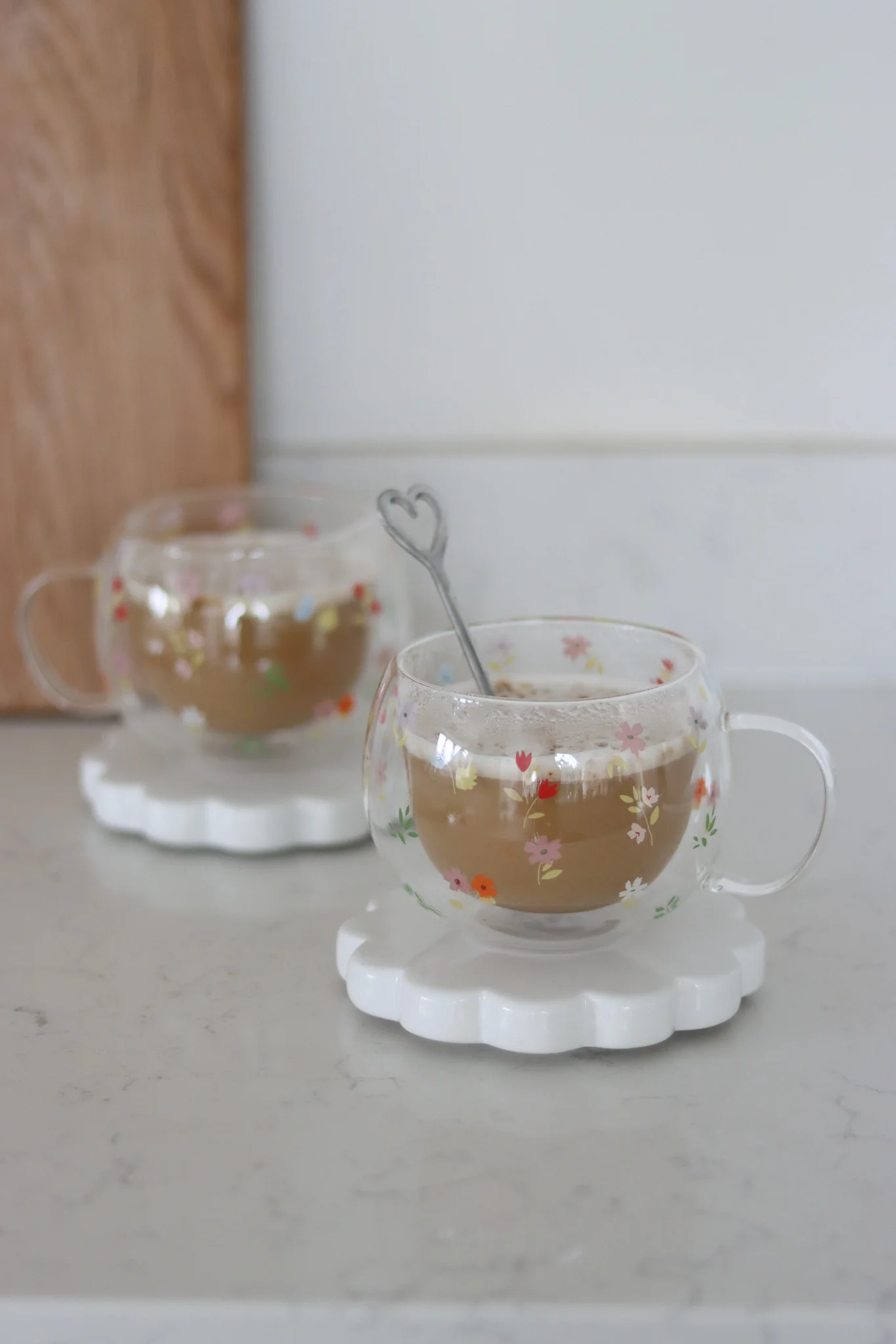 Round Double Waled Glass Mug Set – 2 Piece – Summer - Image 3