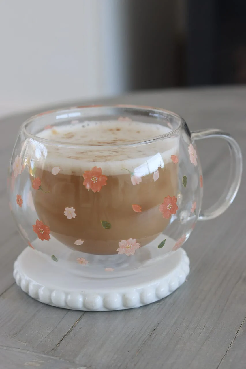 Round Double Walled Glass Mug - Blossom - Image 4