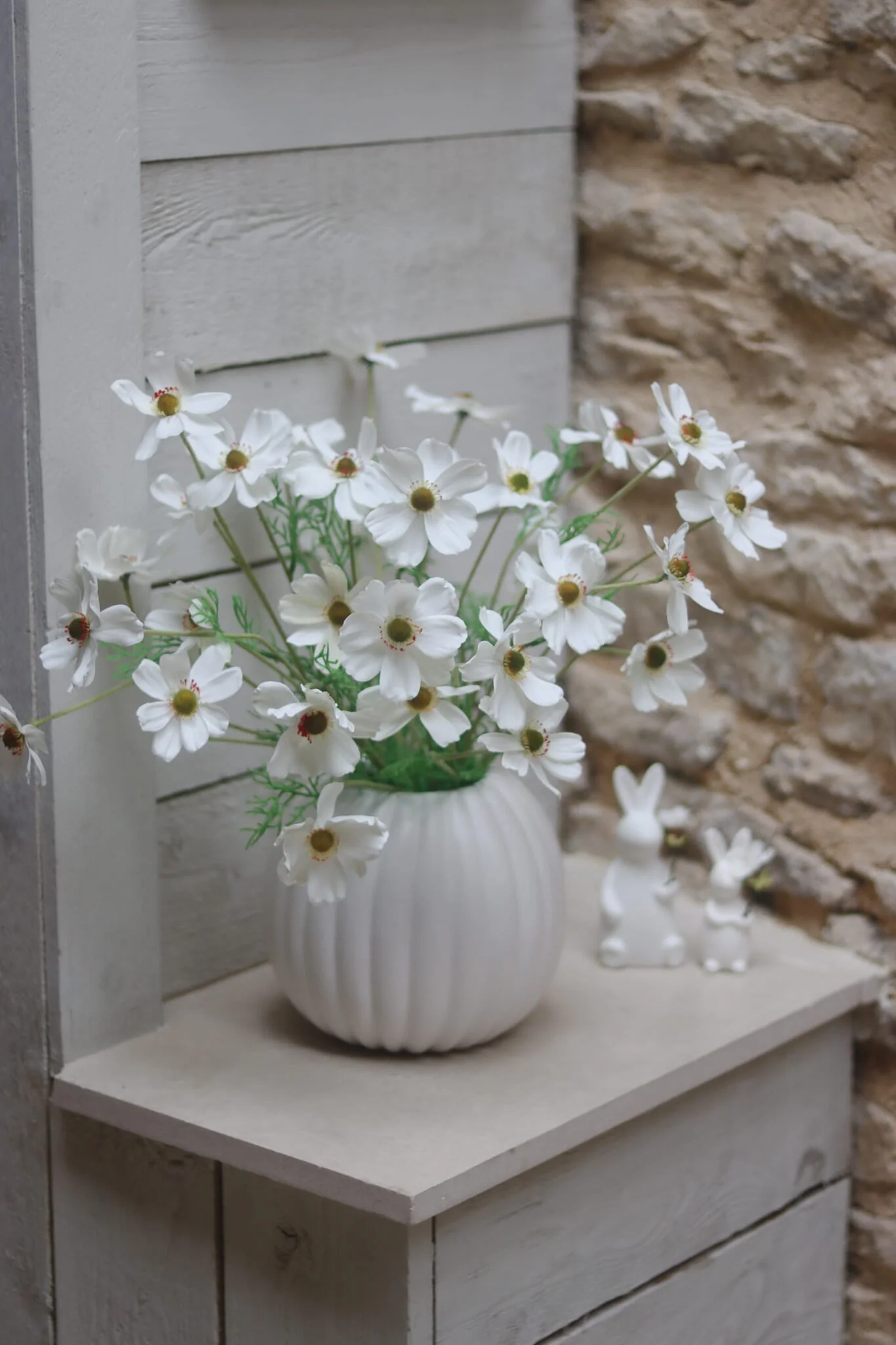 Fluted Round Ceramic Vase