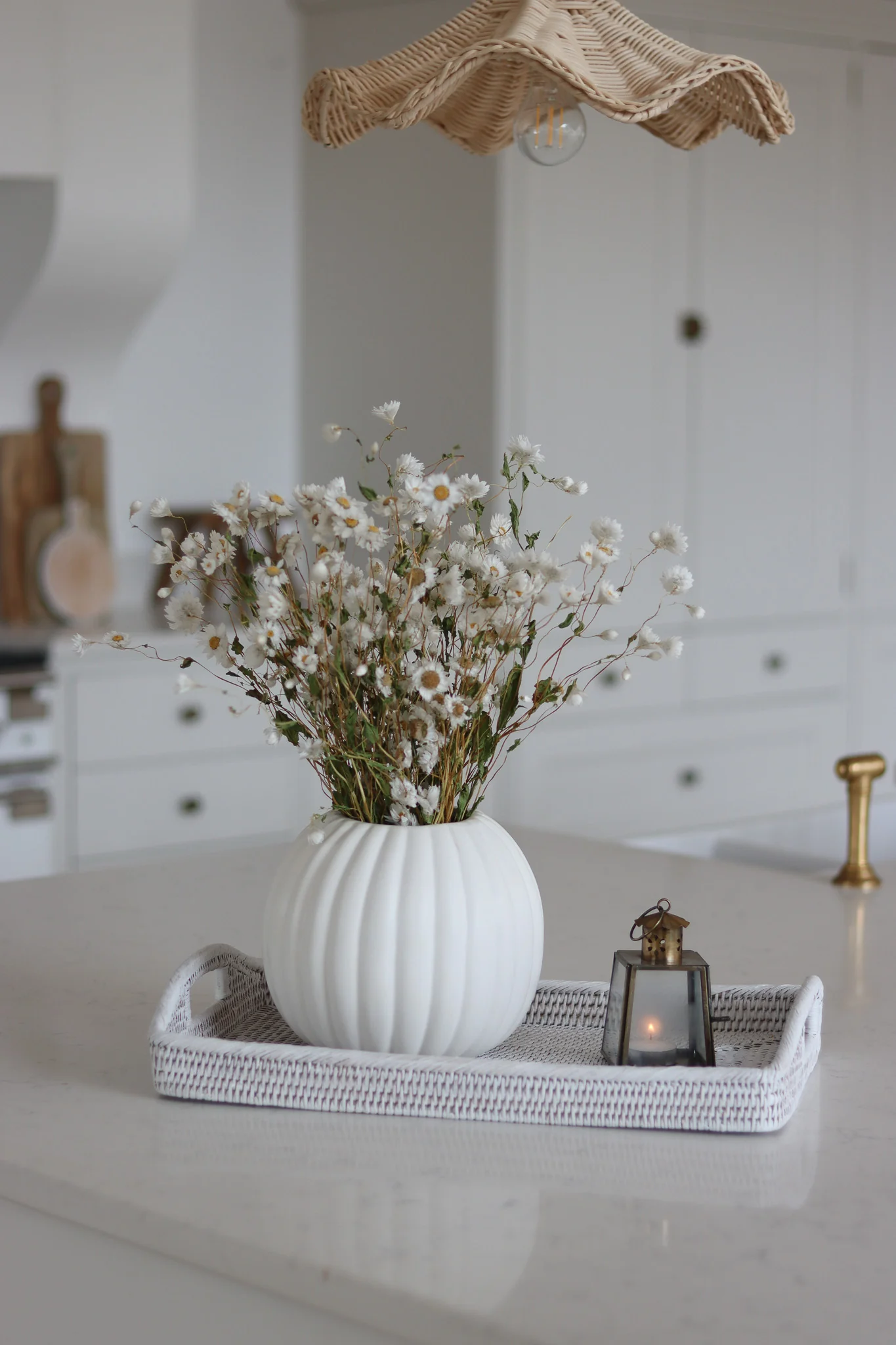 Fluted Round Ceramic Vase - Image 3