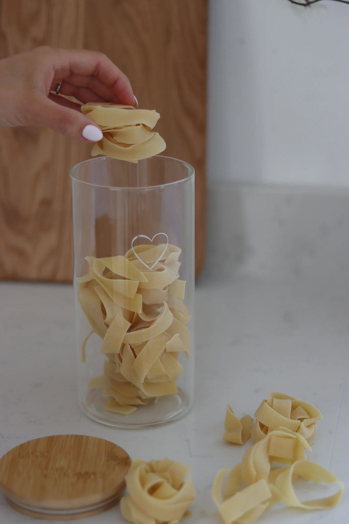 1 Pc Single Heart Bamboo Storage Jar - Natural Lid - 1400ml - Image 3