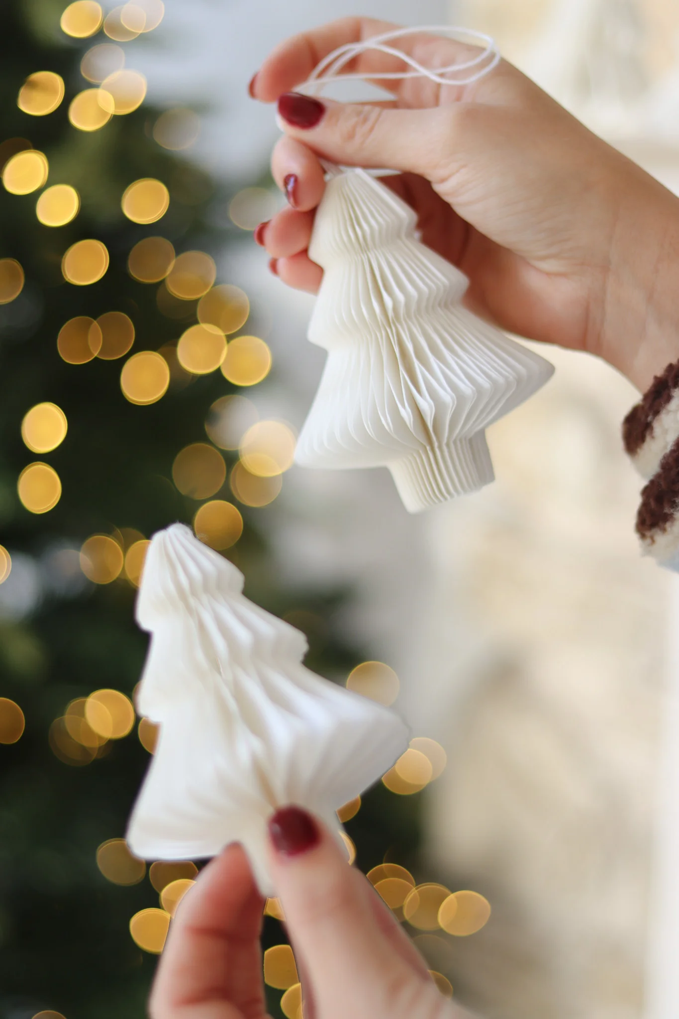 Set 4 Paper Tree Decorations - Image 2