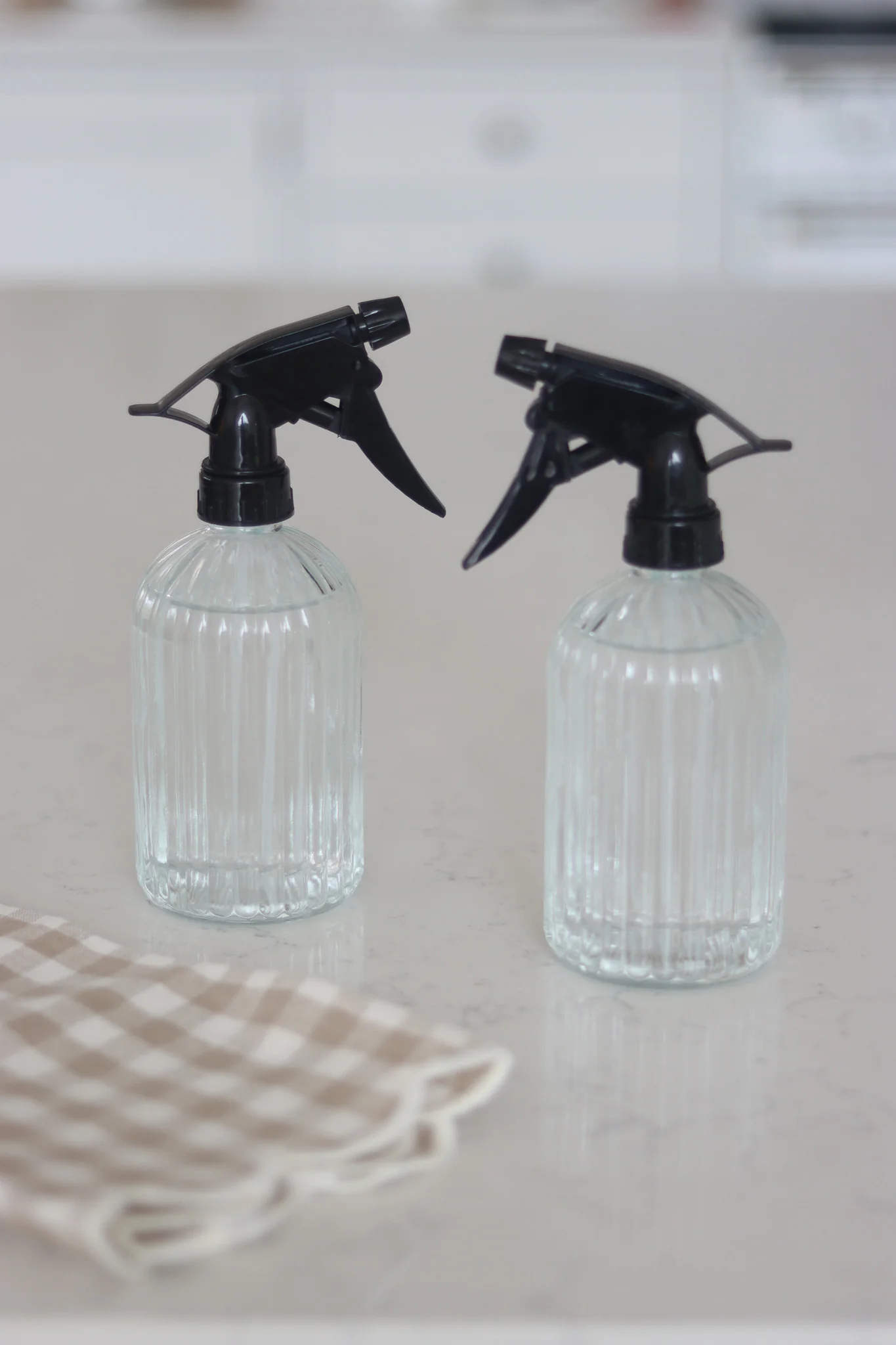 Set of 2 Fluted Glass Spray Bottles