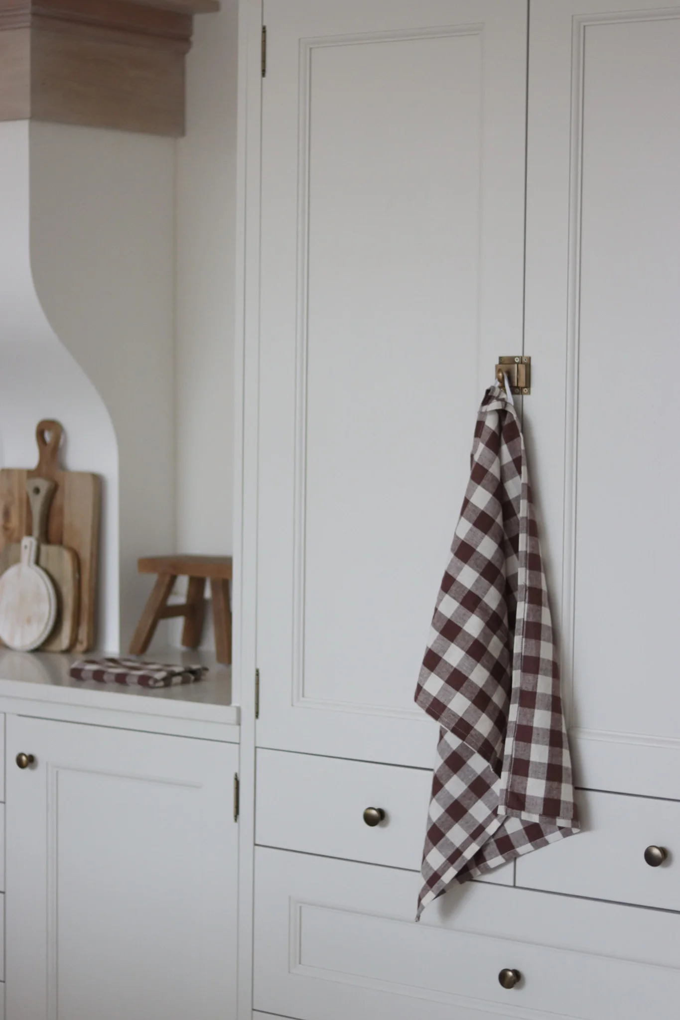 Set of 2 Gingham Brown Tea Towels - Image 4