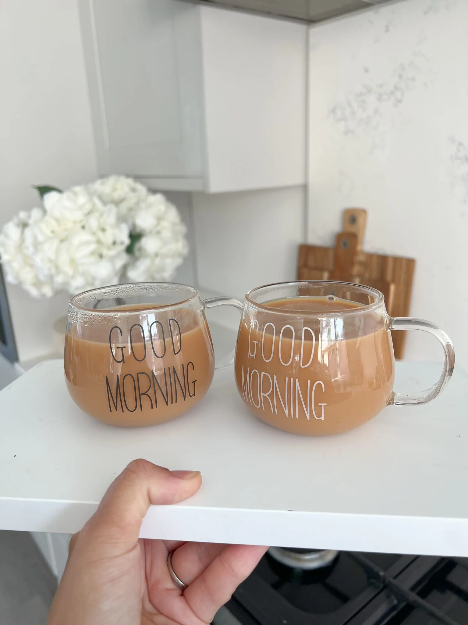 Set of 2 Good Morning Small Glass Mug