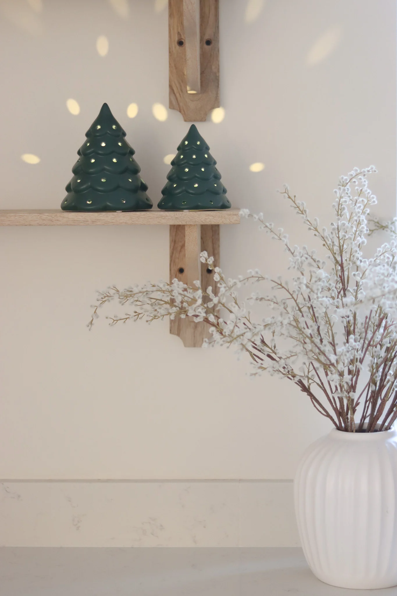 Set of 2 LED Ceramic Trees – Scalloped Green - Image 6