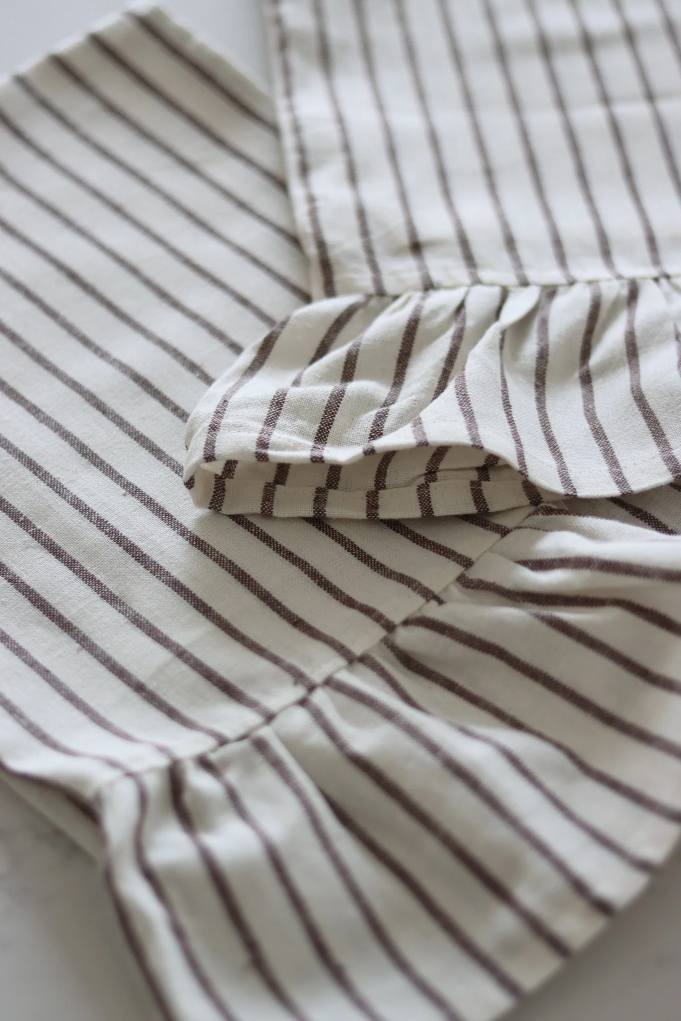 Set of 2 Pinstripe Brown Tea Towels - Image 2