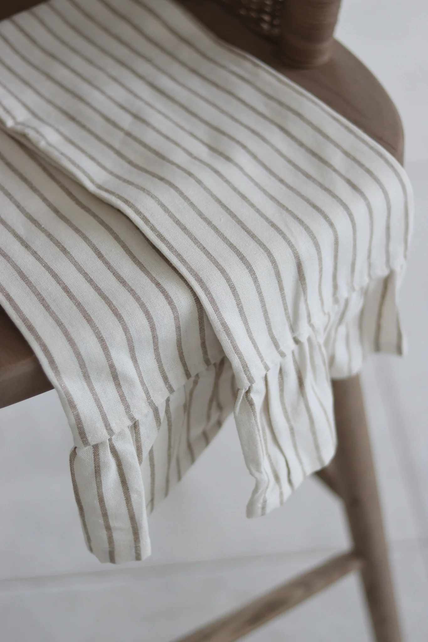 Set of 2 Pinstripe Taupe Tea Towels