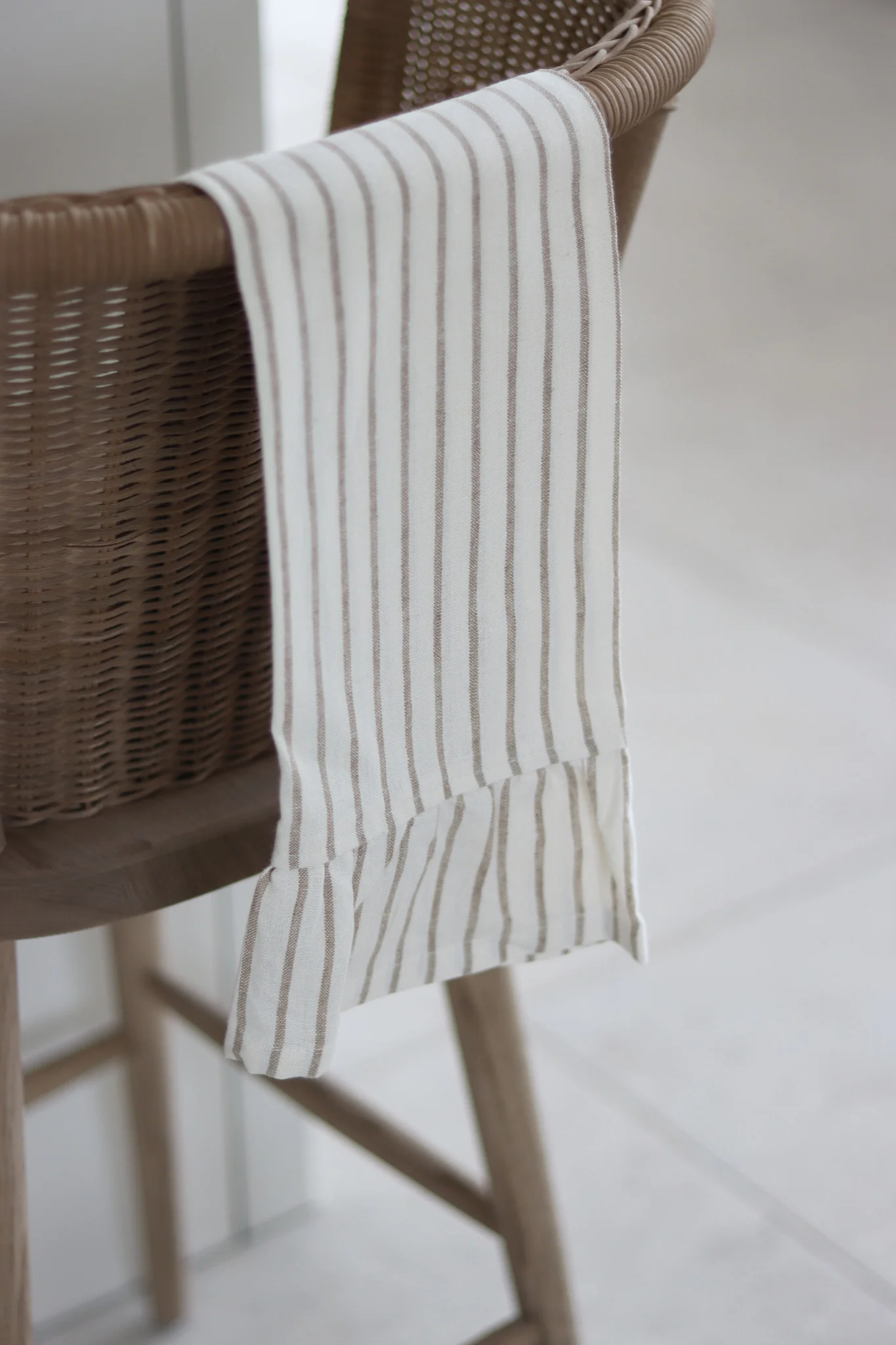 Set of 2 Pinstripe Taupe Tea Towels - Image 4