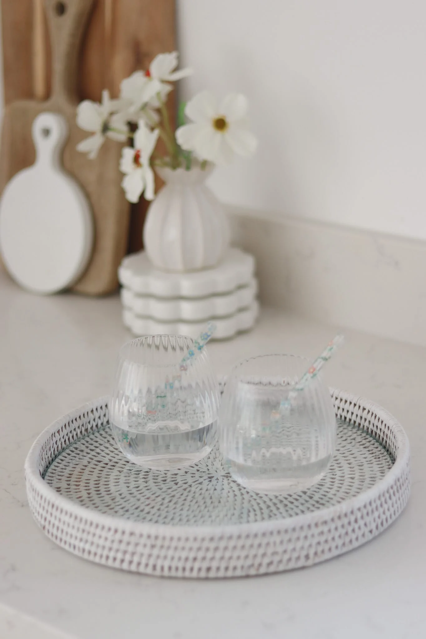 Set of 2 Glass Tumblers - Round/Ribbed - Image 2