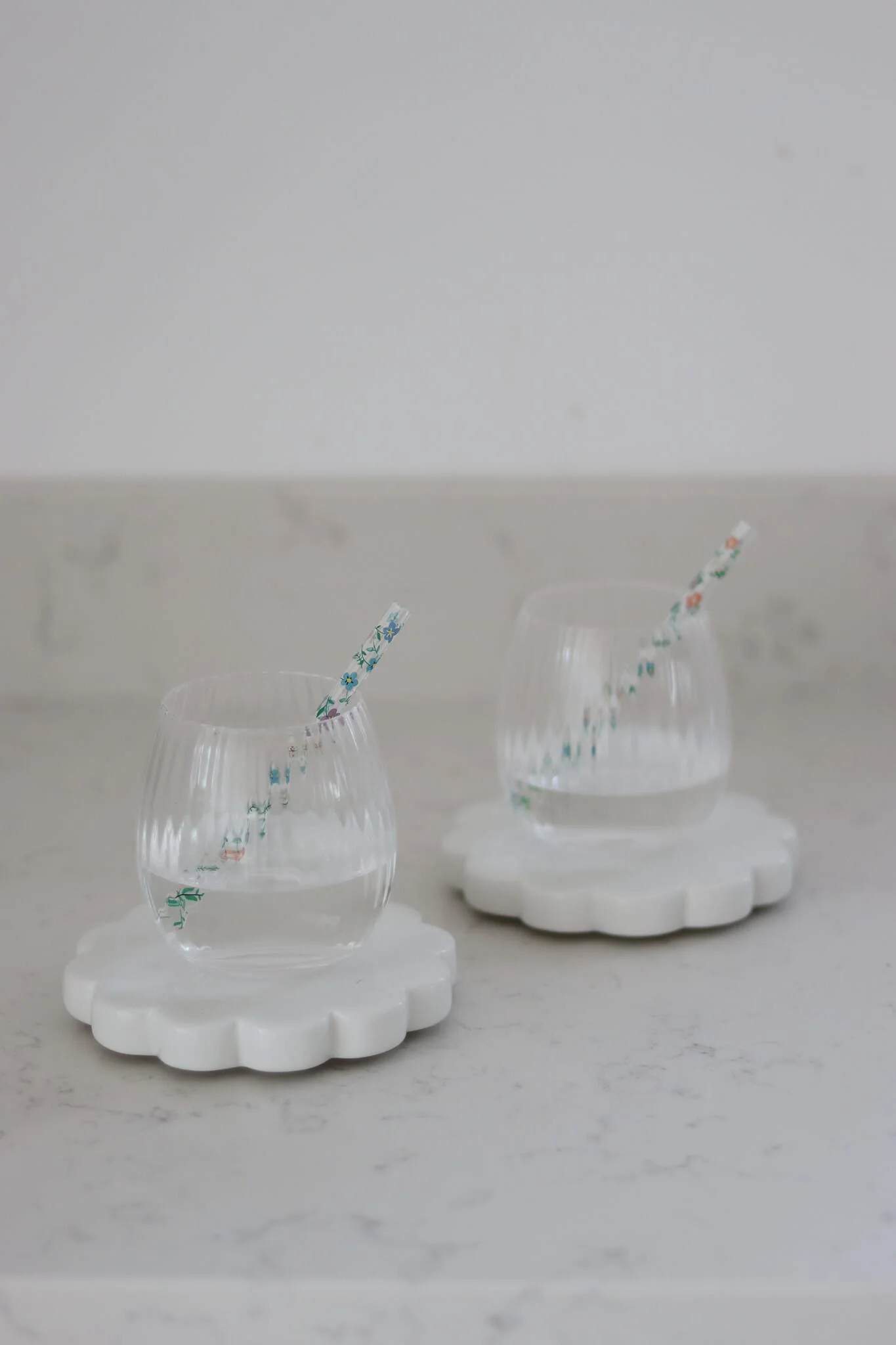 Set of 2 Glass Tumblers - Round/Ribbed - Image 5