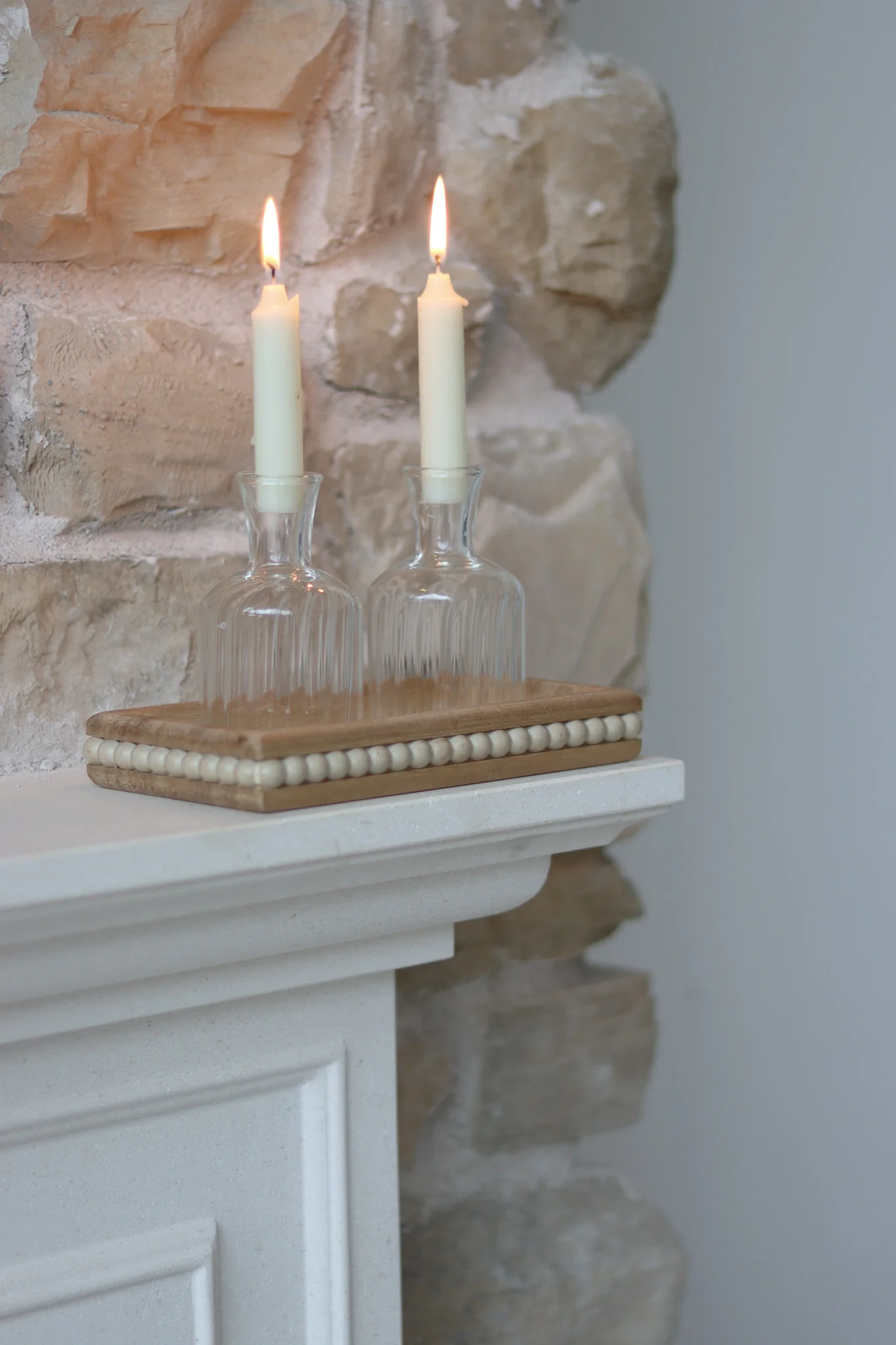 Set of 2 Rippled Glass Candle Holders - Image 3