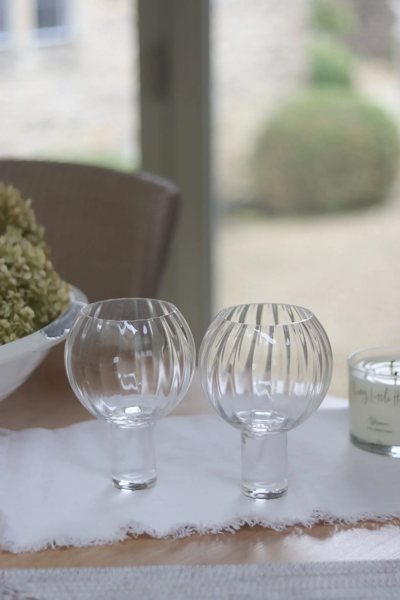 Set of 2 Round Gin Glasses - Ribbed - Image 3