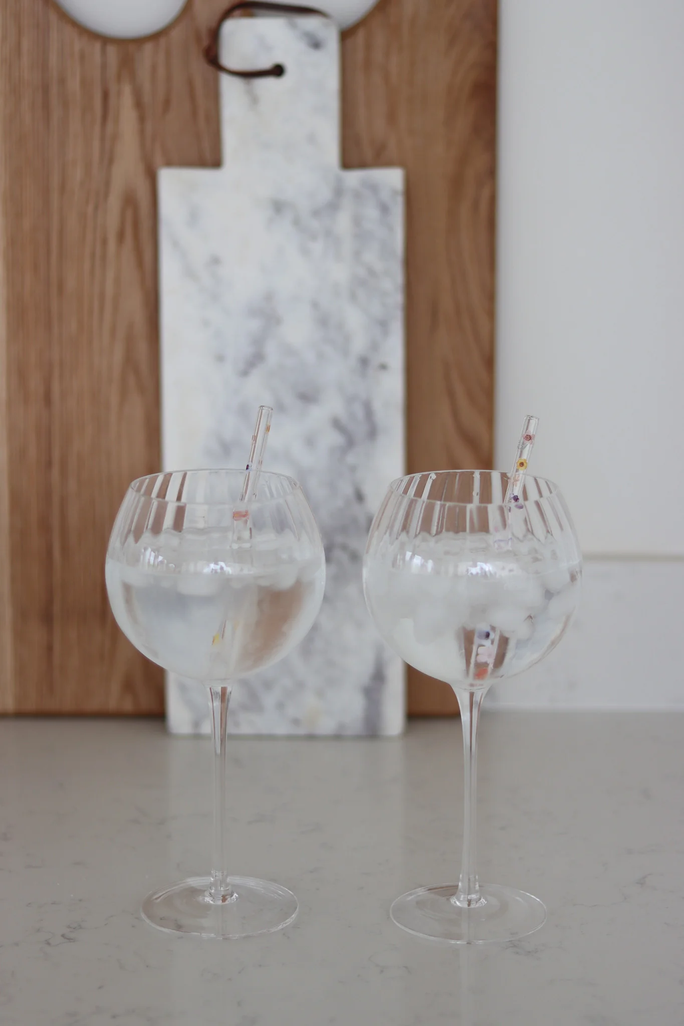 Set of 2 Round Gin Glasses - Ribbed - Image 3