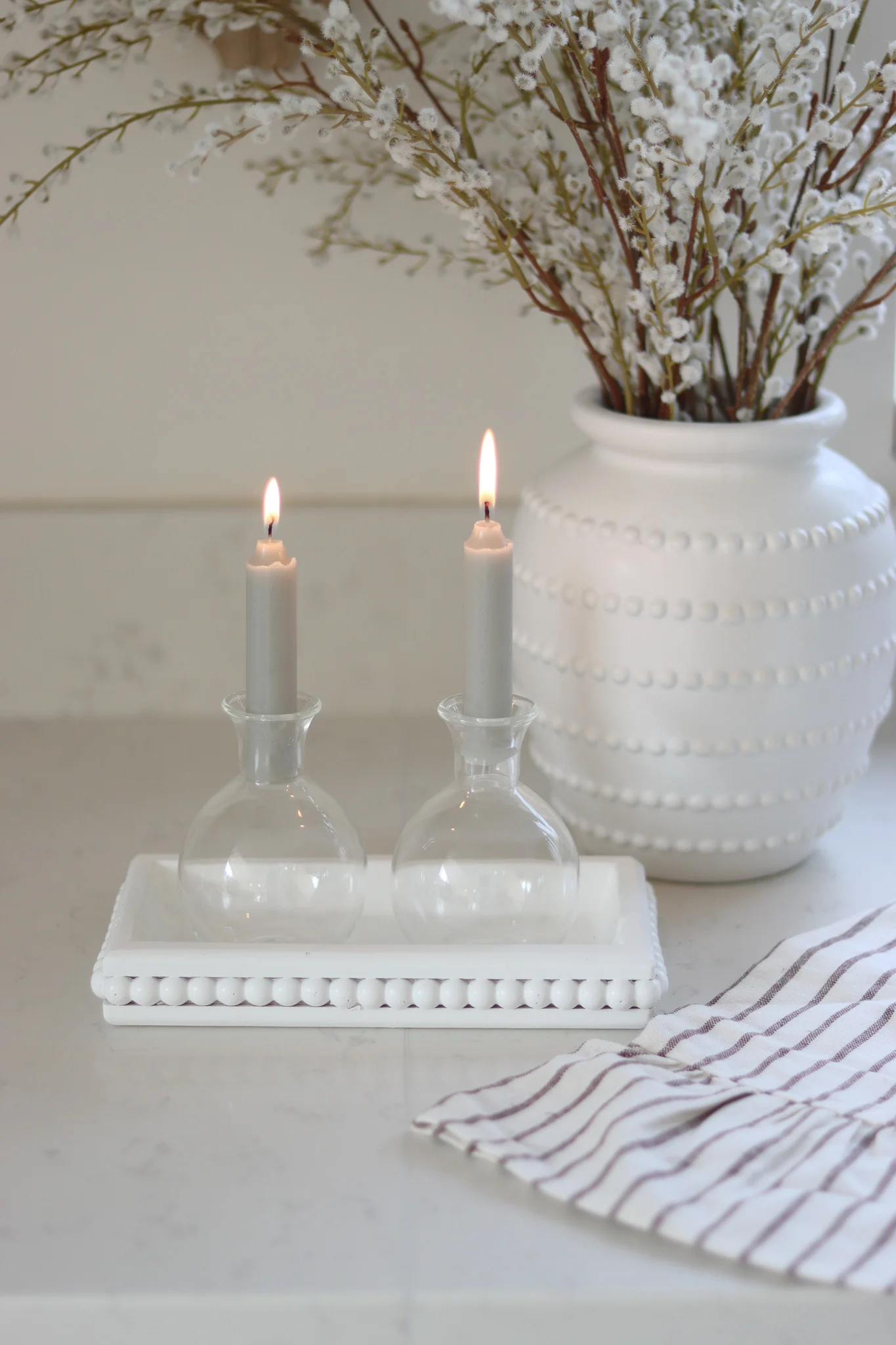 Set of 2 Round Glass Candle Holders – Plain - Image 2