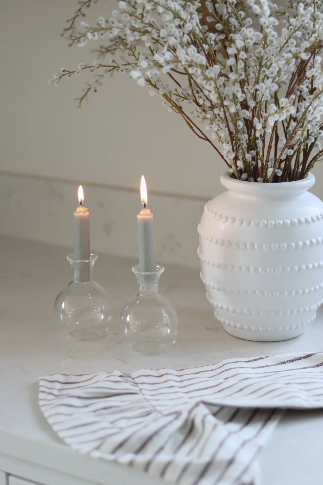 Set of 2 Round Glass Candle Holders – Plain - Image 3