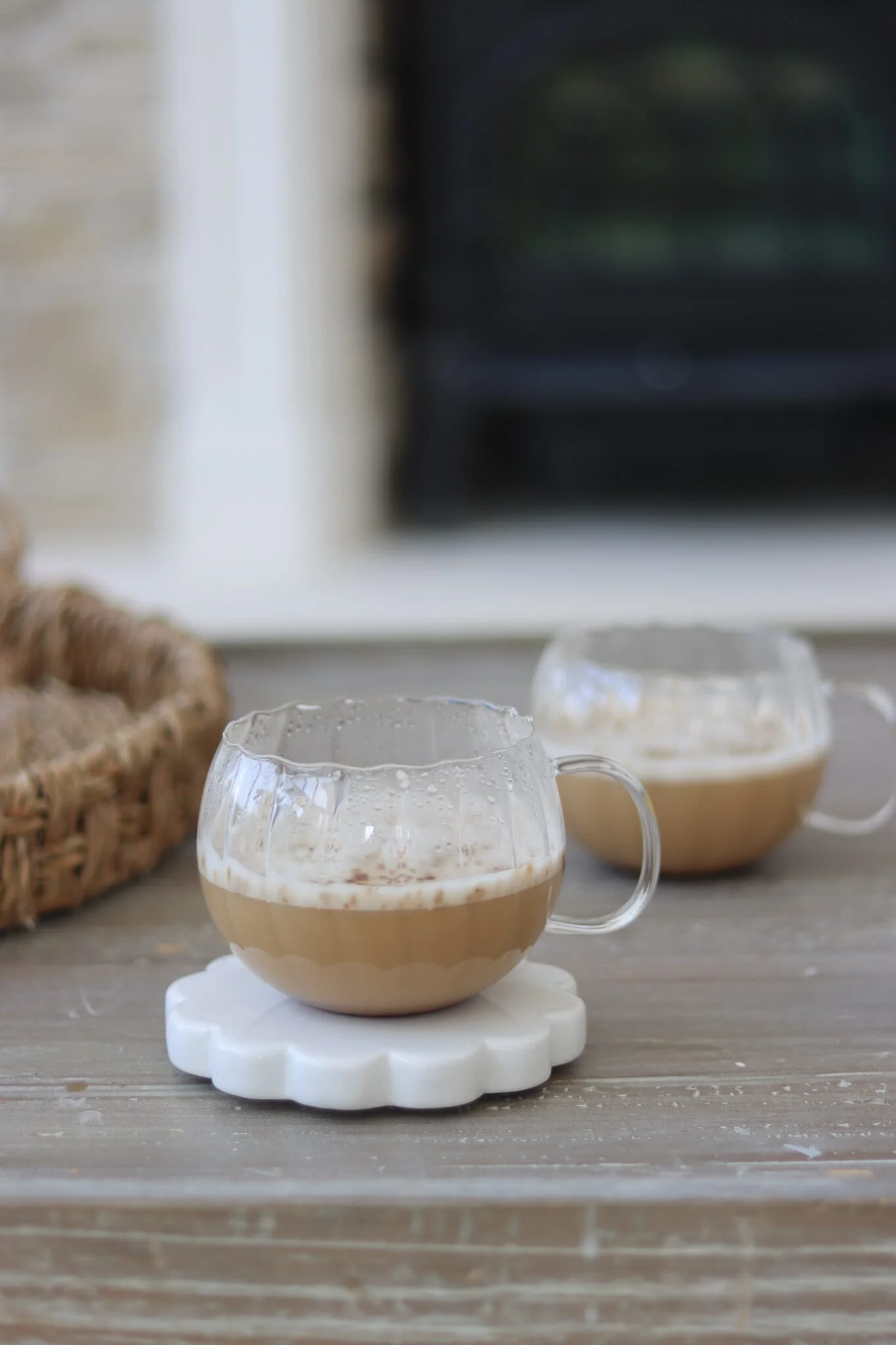 Glass Mugs Set - 2 Piece - Round Rippled - Image 3