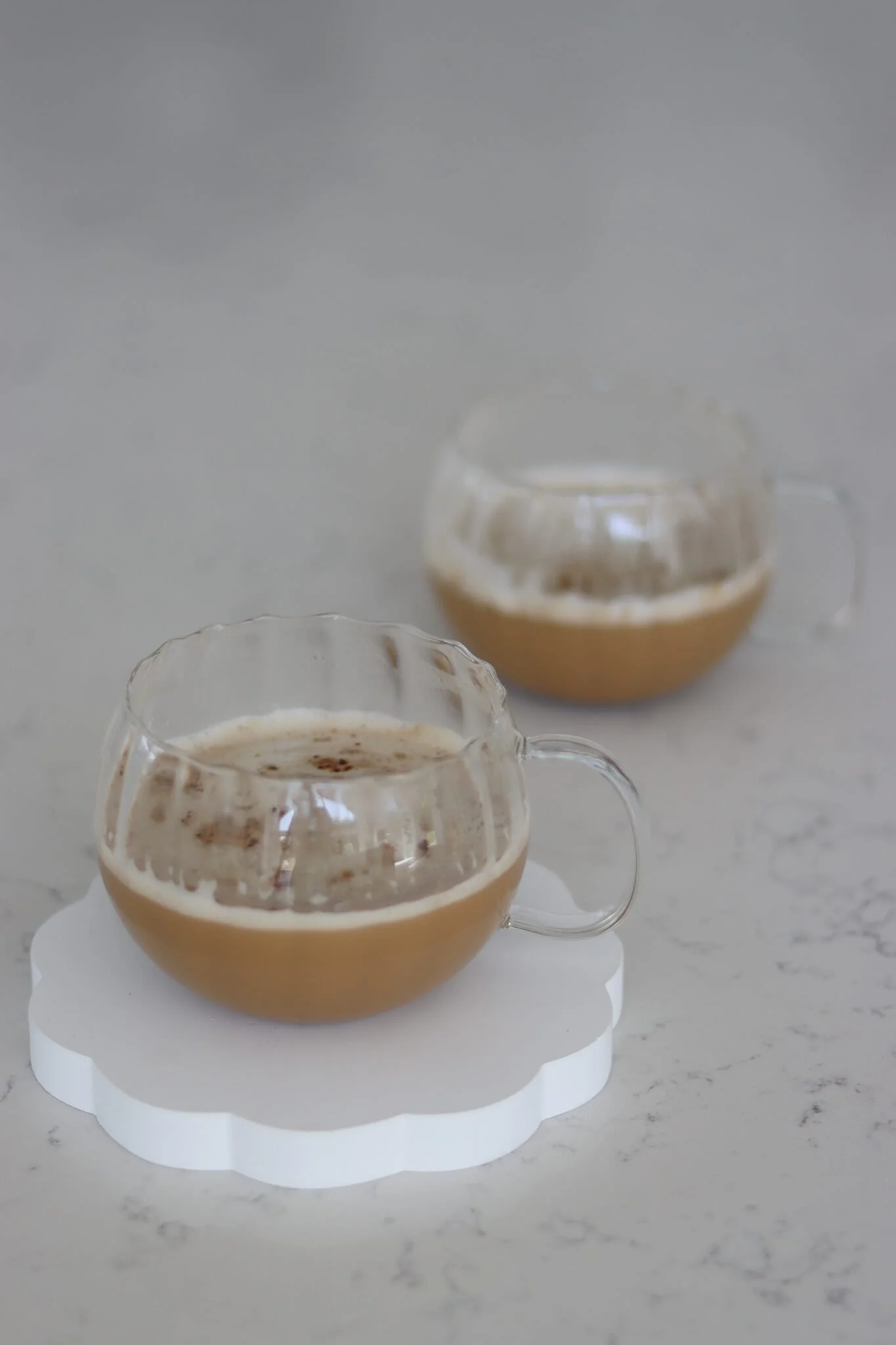 Glass Mugs Set - 2 Piece - Round Rippled - Image 5