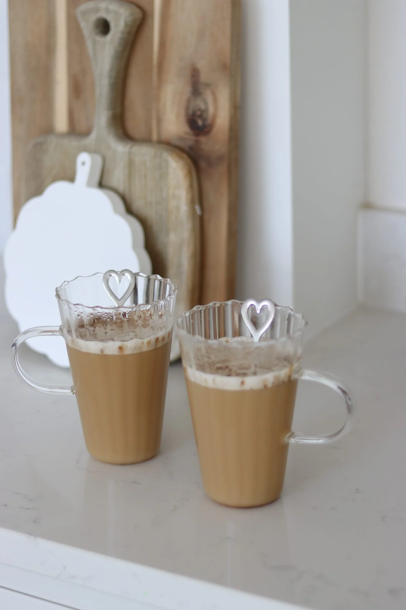 Set of 2 Latte Rippled Glass Mug Set - Image 5