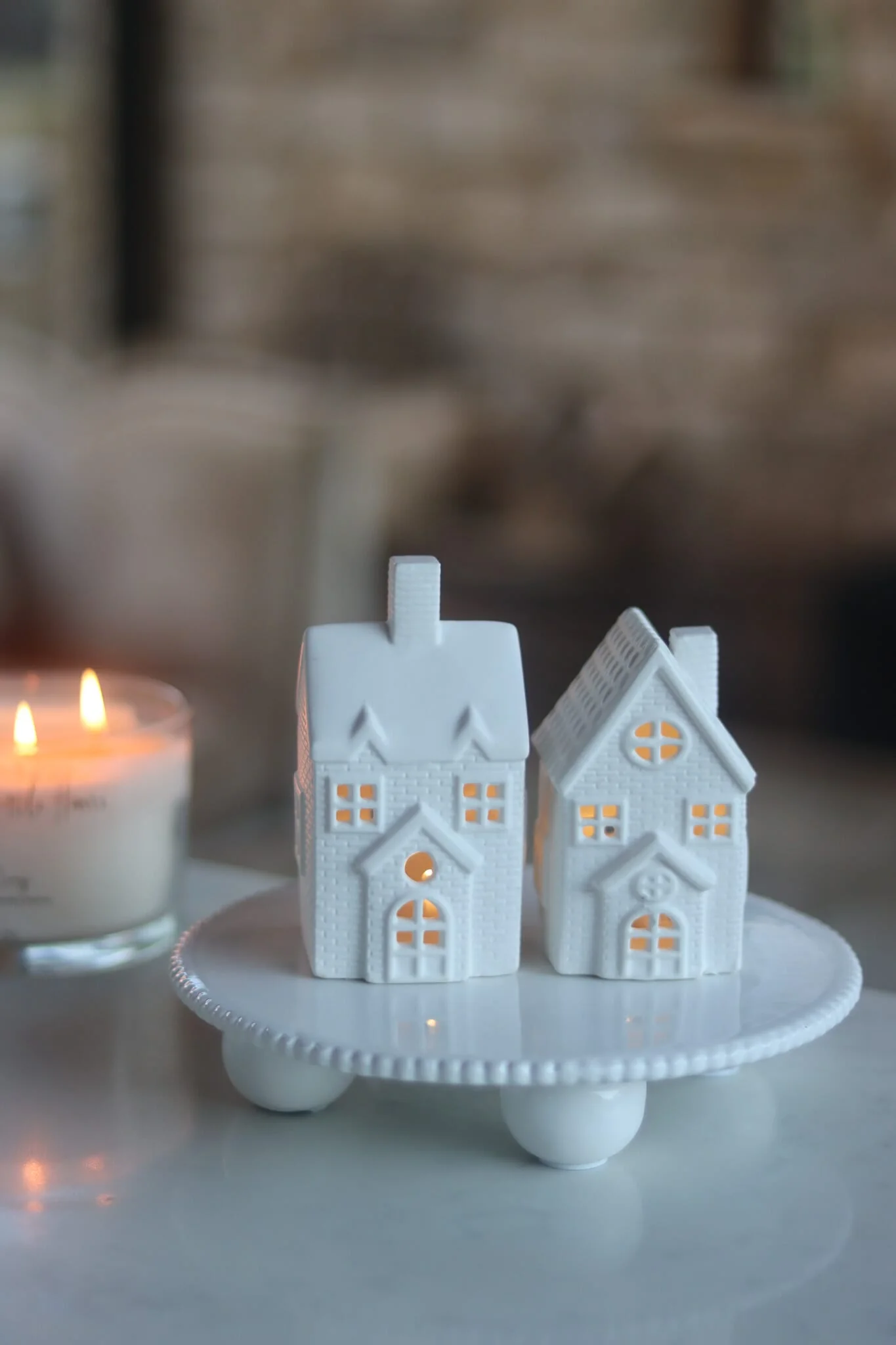Set Of 2 Snowy LED Houses - Image 2