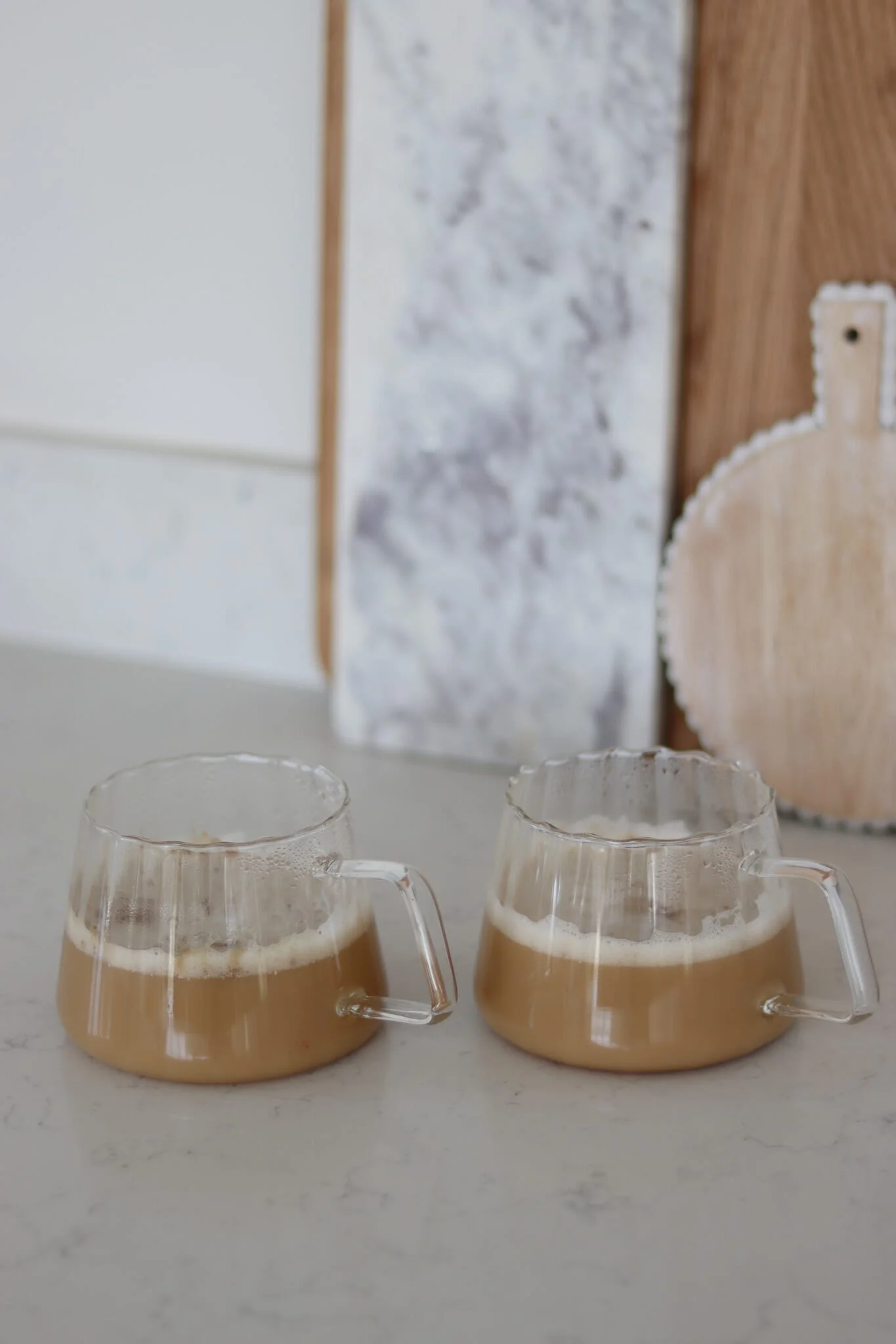 Glass Mug Set - 2 Piece - Wrap Around Rippled - Image 3