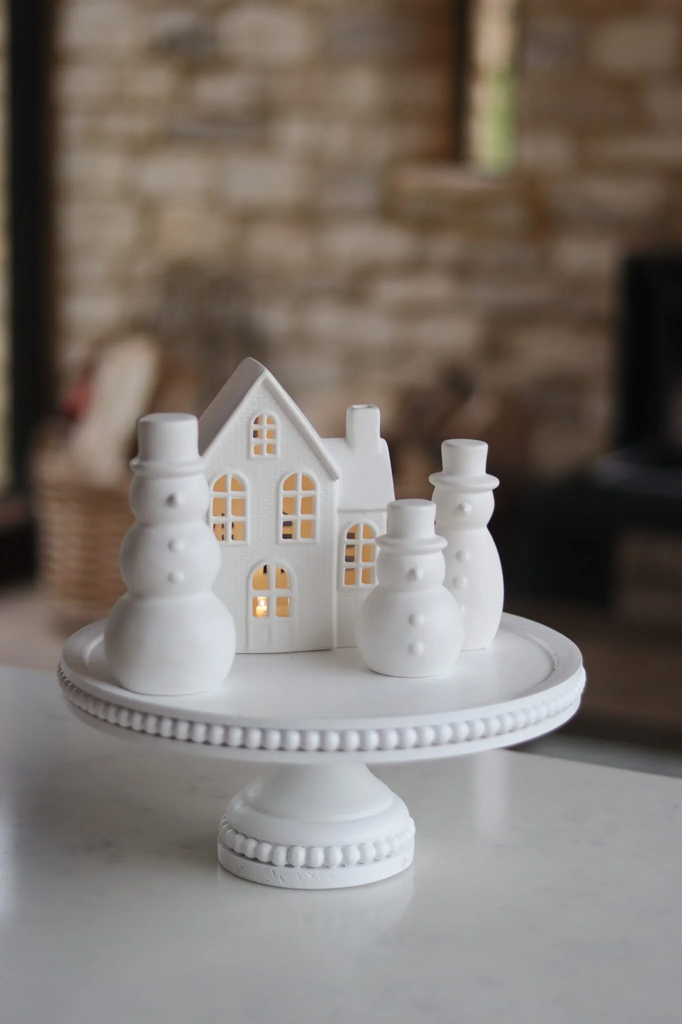 Set of 3 Ceramic Snowmen - Image 4