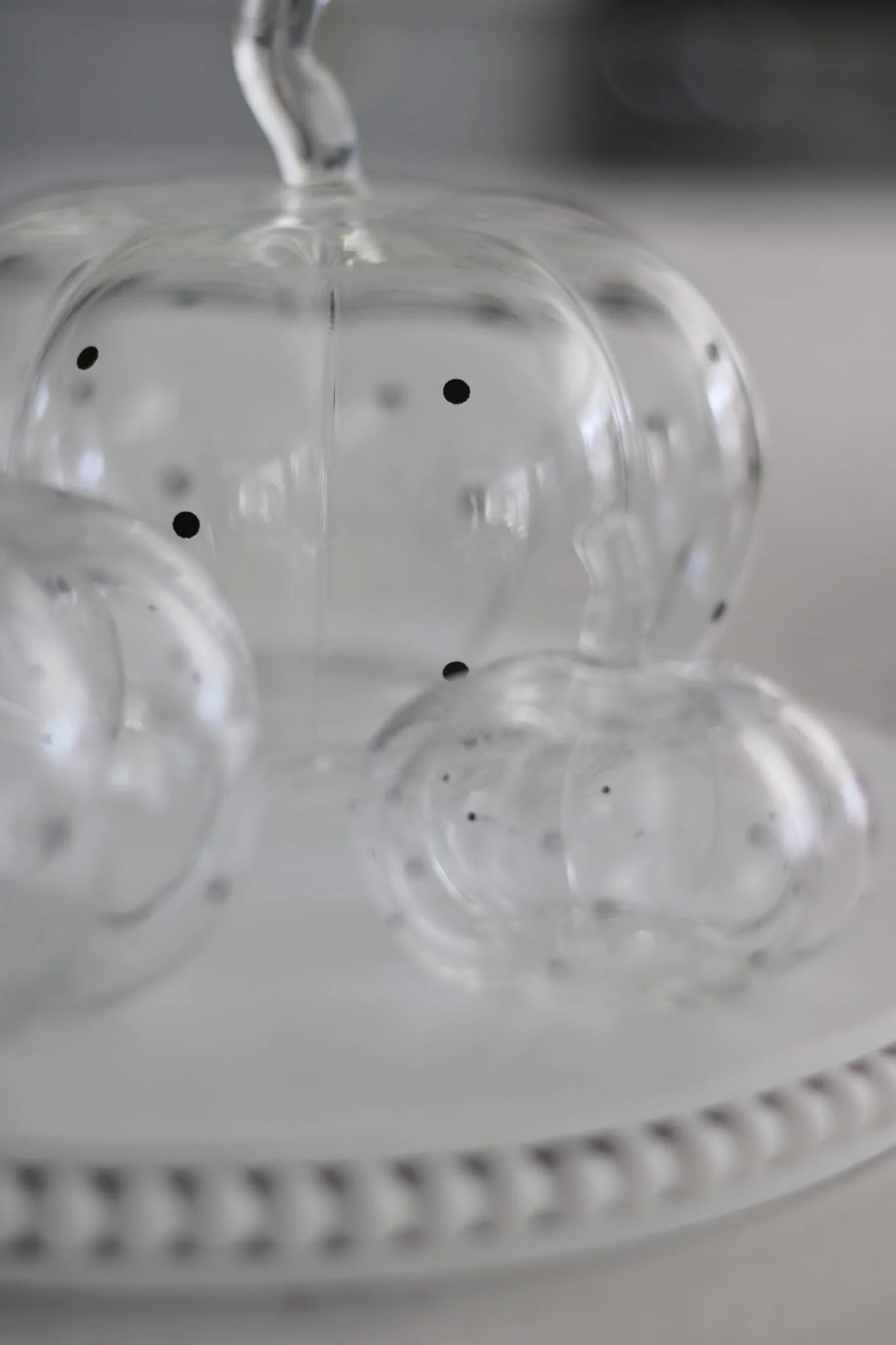 Set Of 3 Glass Pumpkins - Black Polka Dots - Image 10