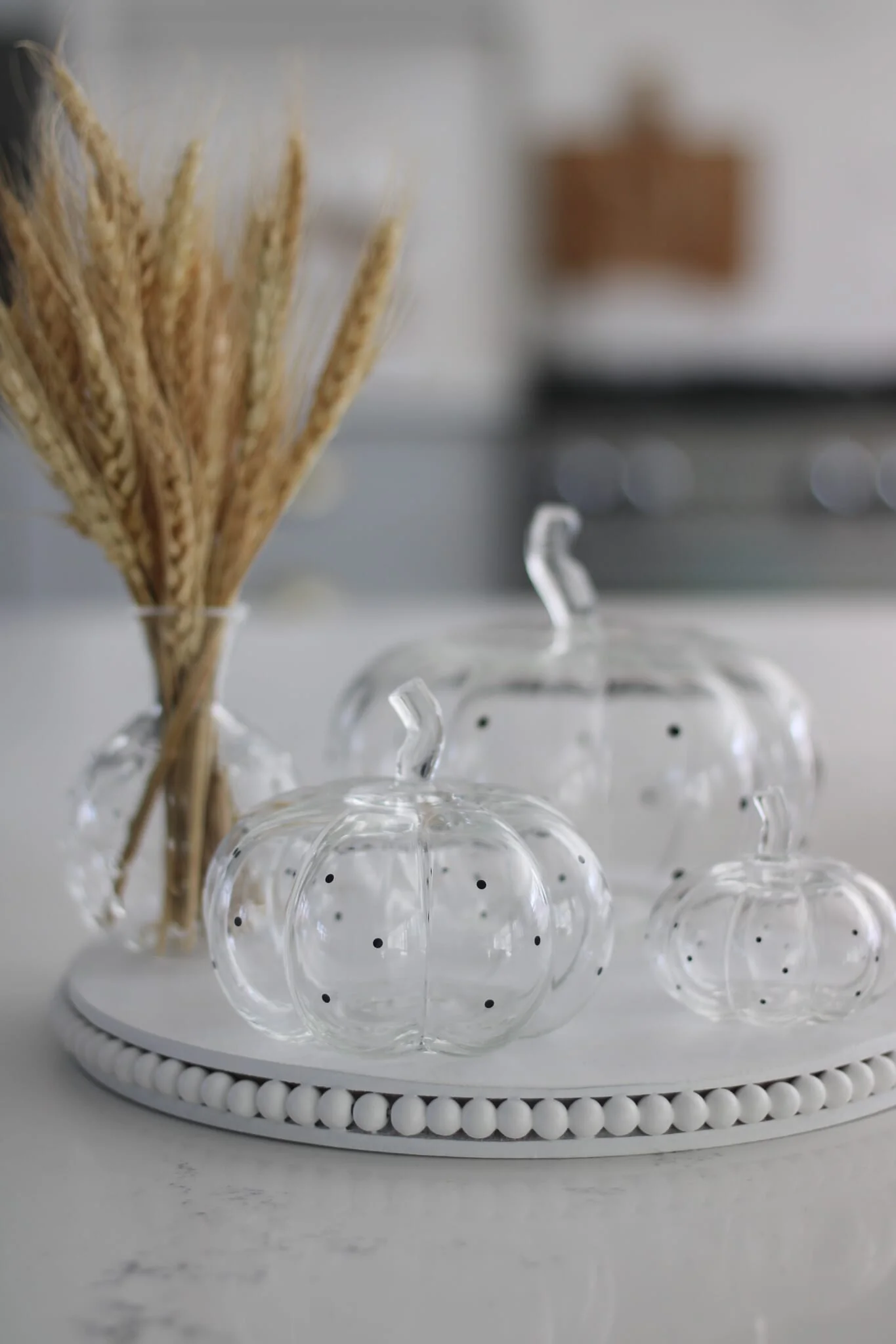 Set Of 3 Glass Pumpkins - Black Polka Dots - Image 4