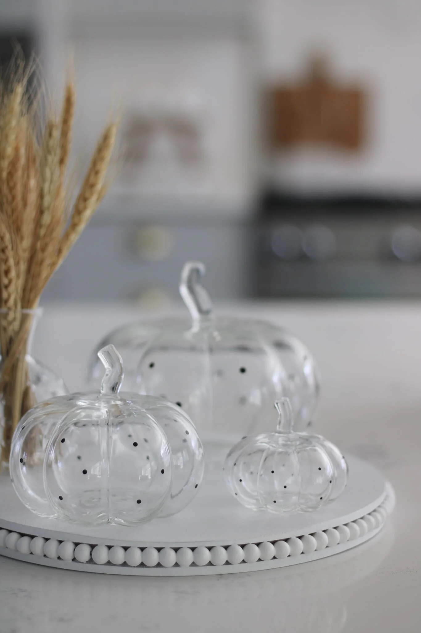 Set Of 3 Glass Pumpkins - Black Polka Dots - Image 5