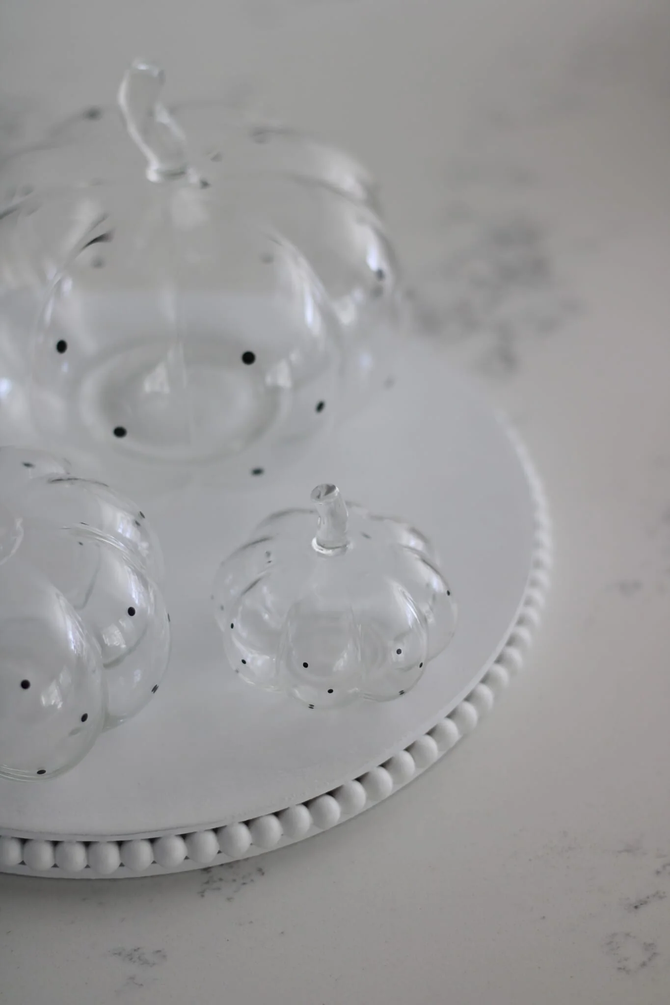 Set Of 3 Glass Pumpkins - Black Polka Dots - Image 8