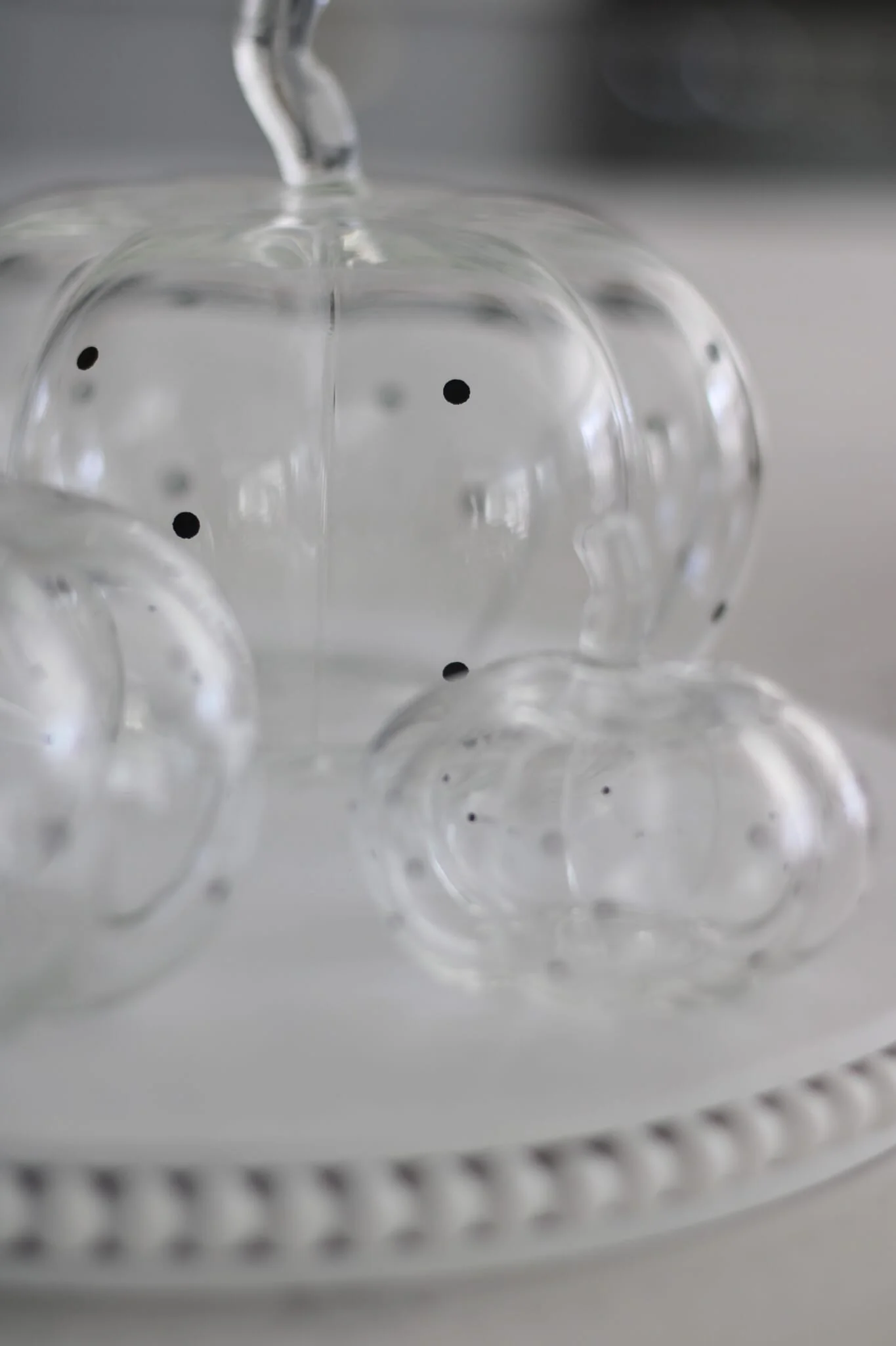 Set Of 3 Glass Pumpkins - Black Polka Dots - Image 9
