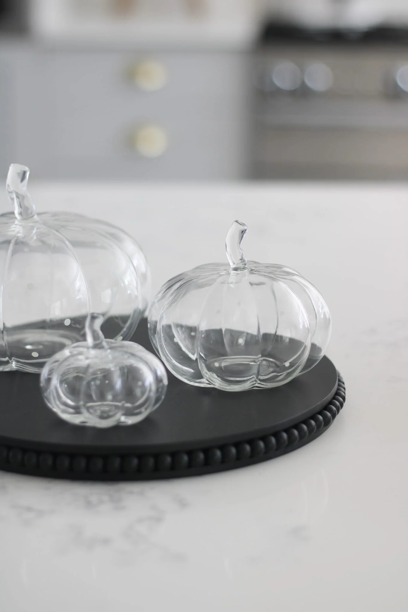 Set Of 3 Glass Pumpkins - White Polka Dots - Image 4