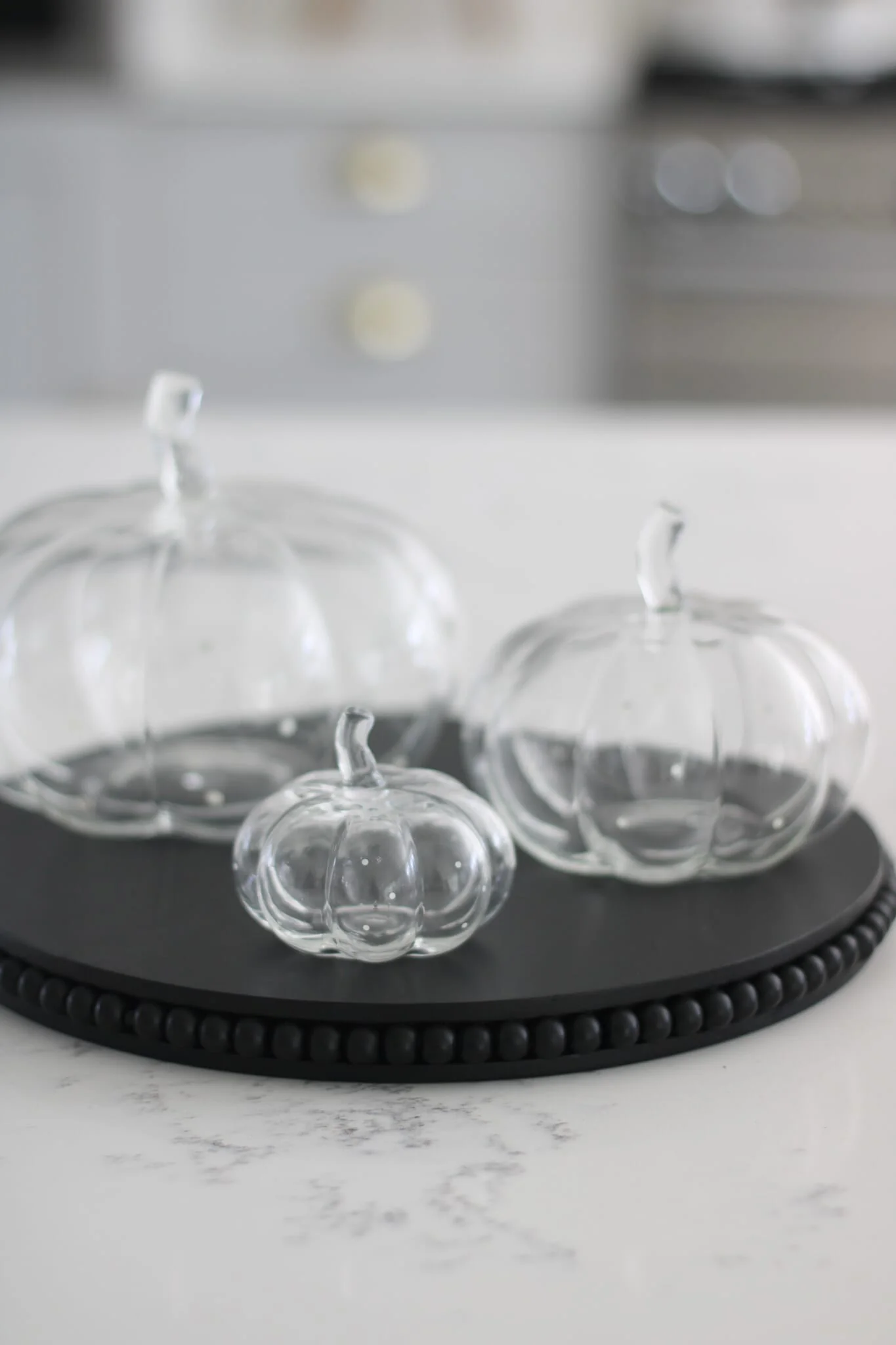 Set Of 3 Glass Pumpkins - White Polka Dots - Image 5