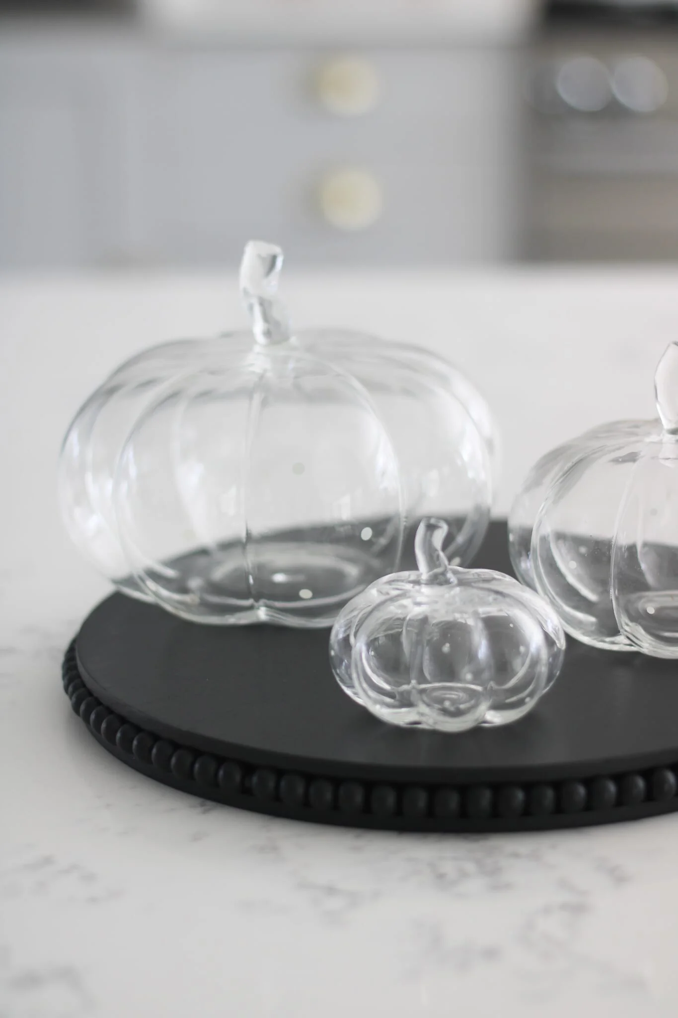 Set Of 3 Glass Pumpkins - White Polka Dots - Image 6