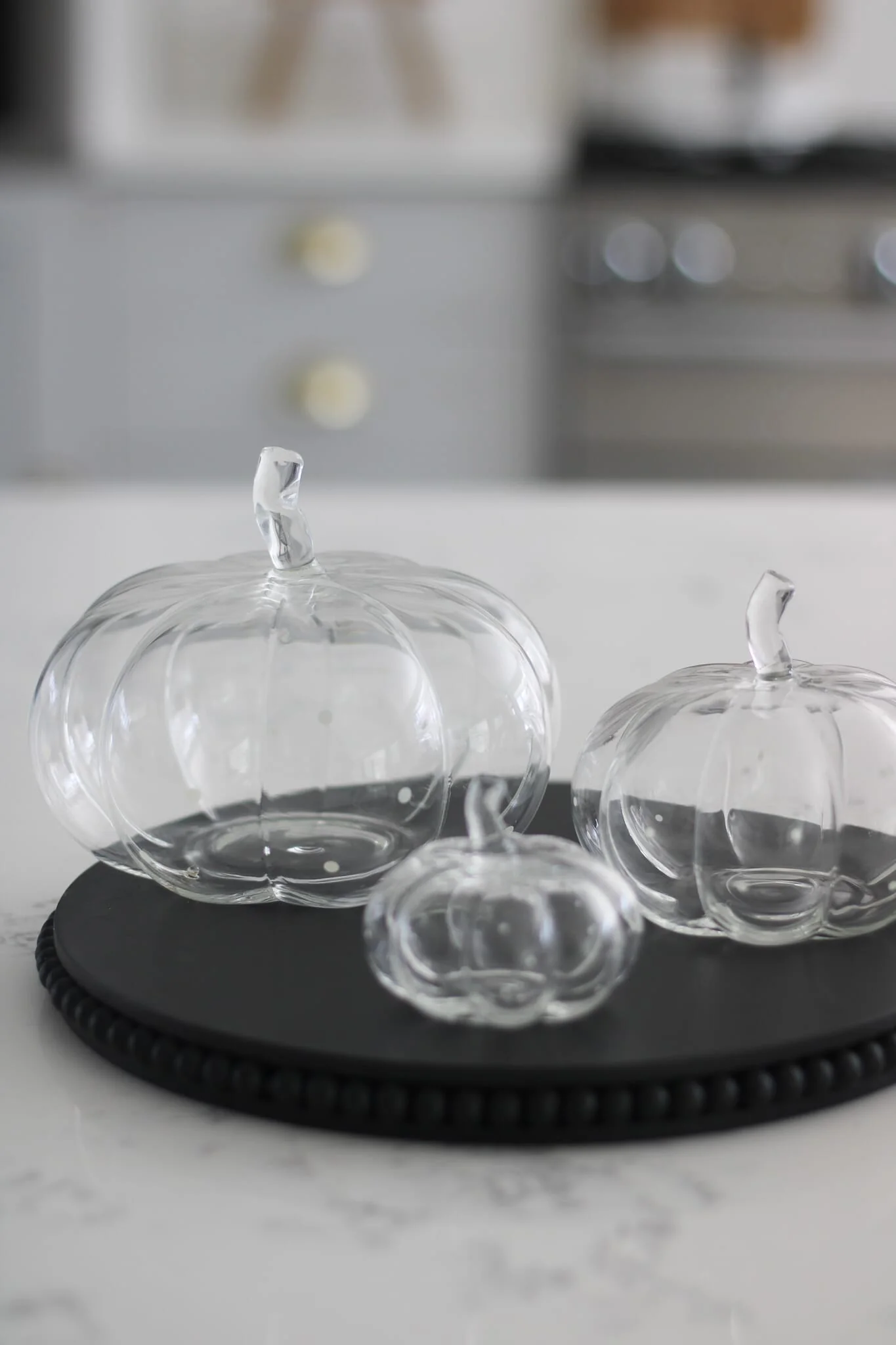 Set Of 3 Glass Pumpkins - White Polka Dots - Image 8