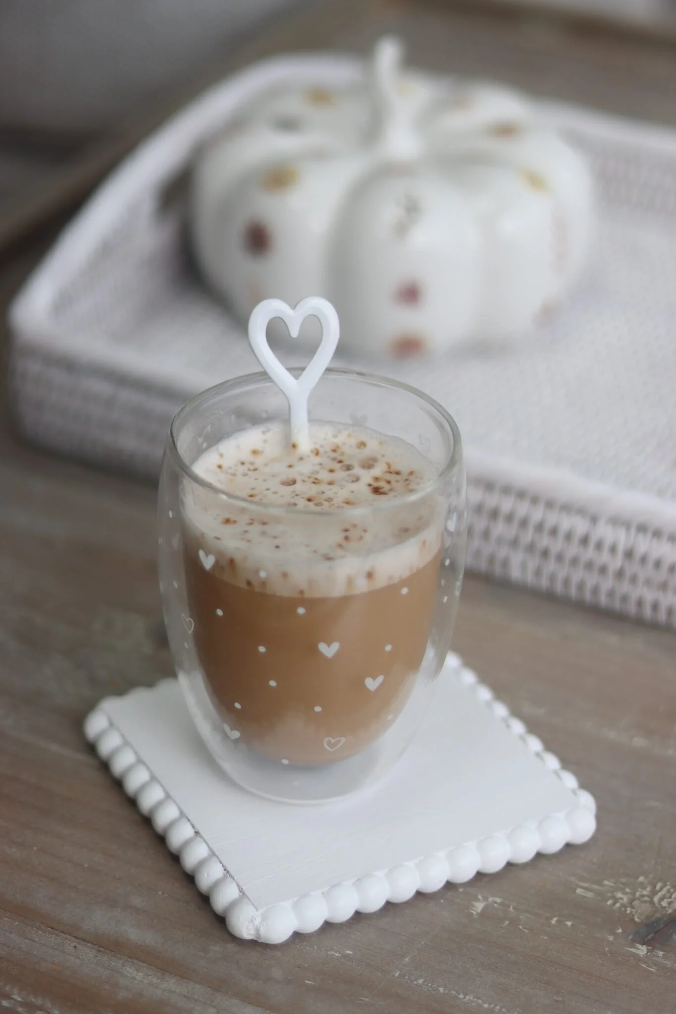 Set Of 3 Heart Latte Spoons - White - Image 3