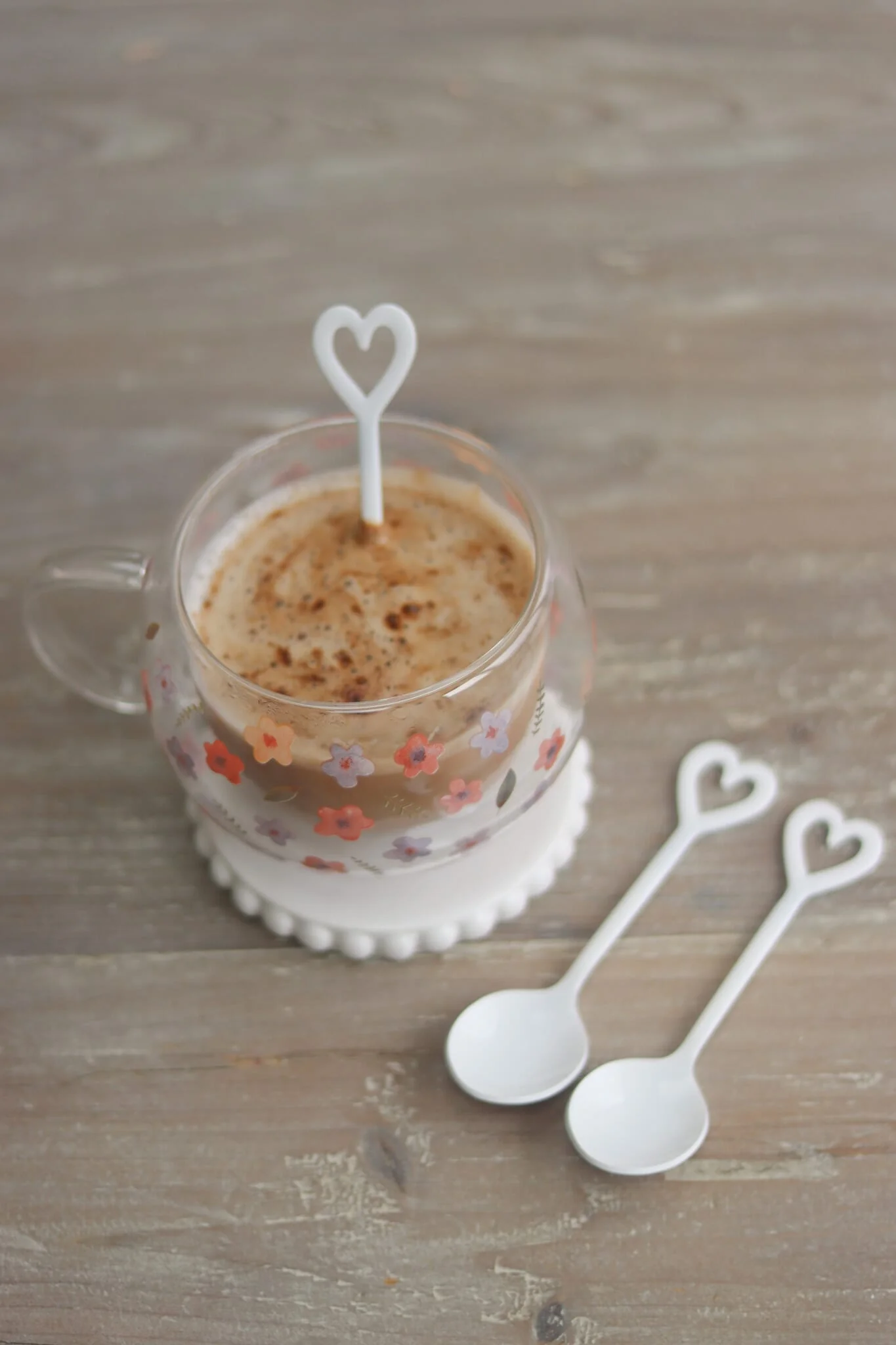 Set Of 3 Heart Latte Spoons - White - Image 4