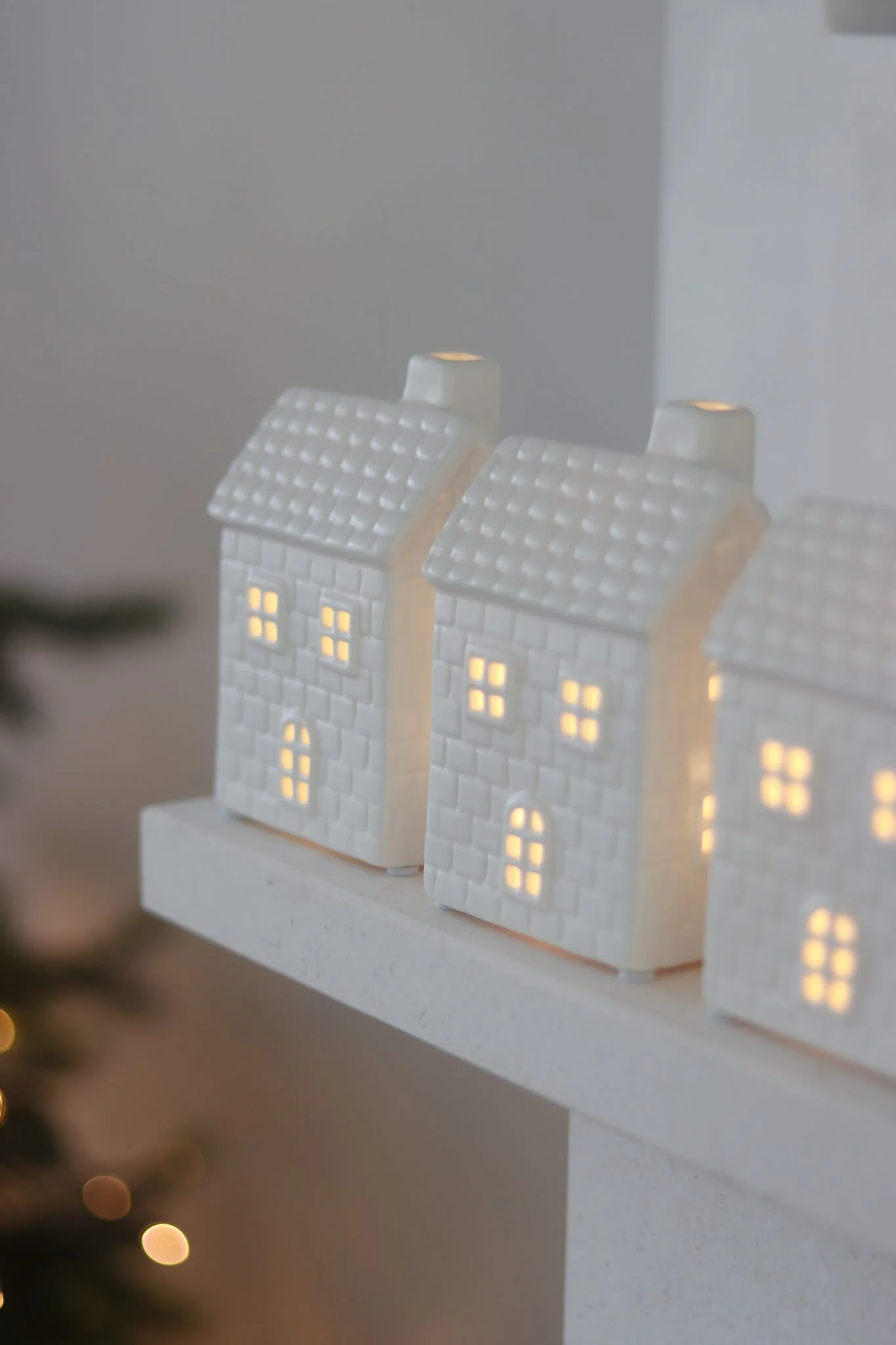 Set Of 3 Large Square Ceramic Houses - Image 2