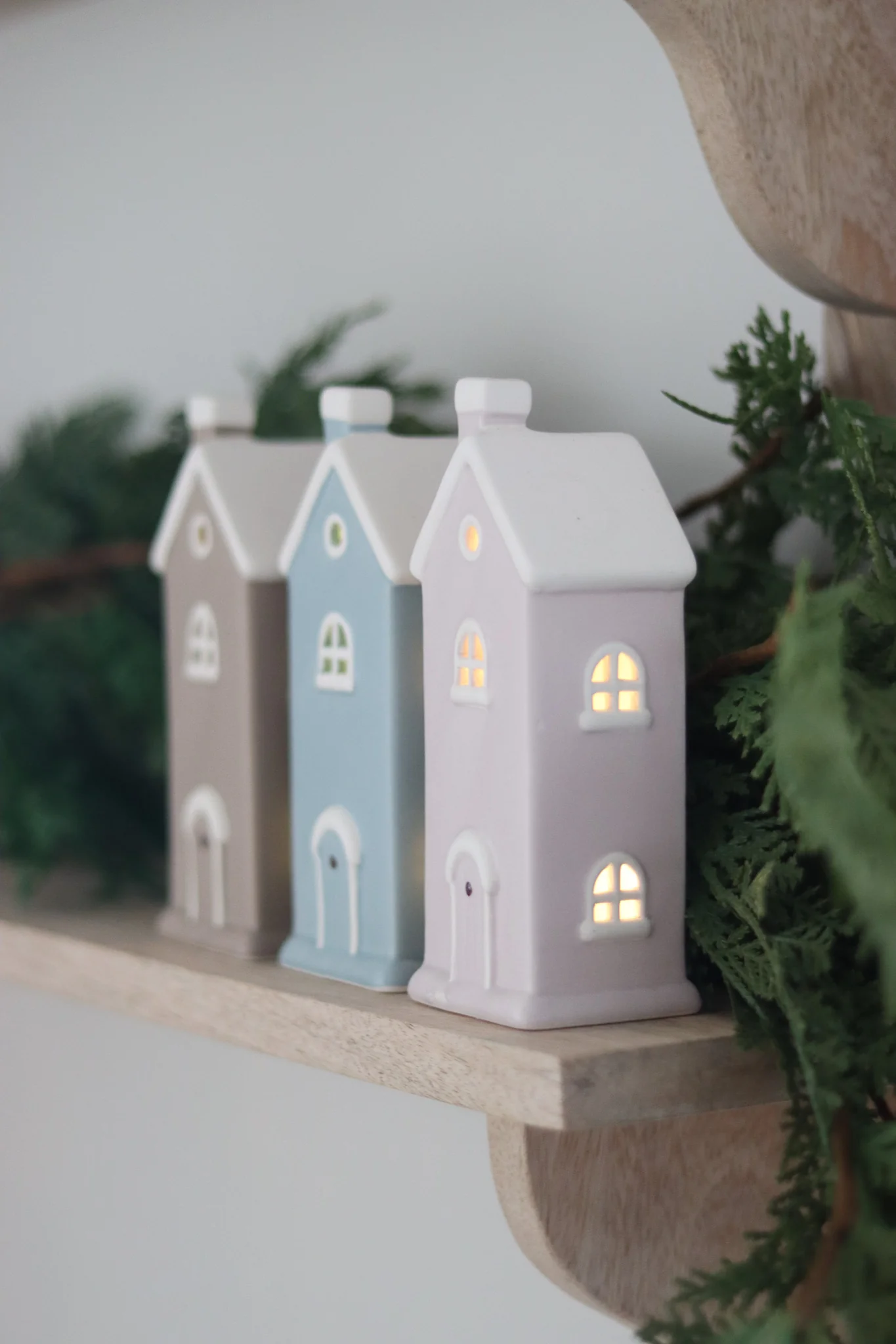 Set of 3 Matt Colour LED Houses – Large