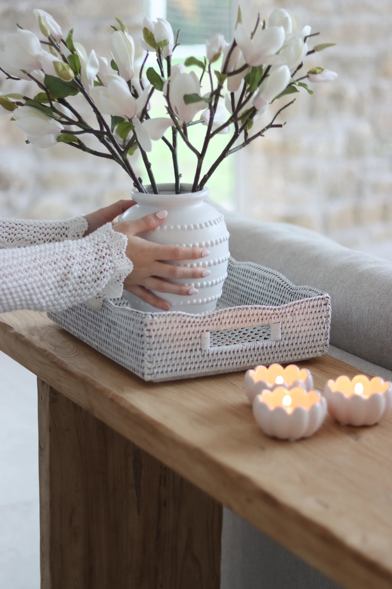 Set of 3 Petal Tea Light Holders - Image 4