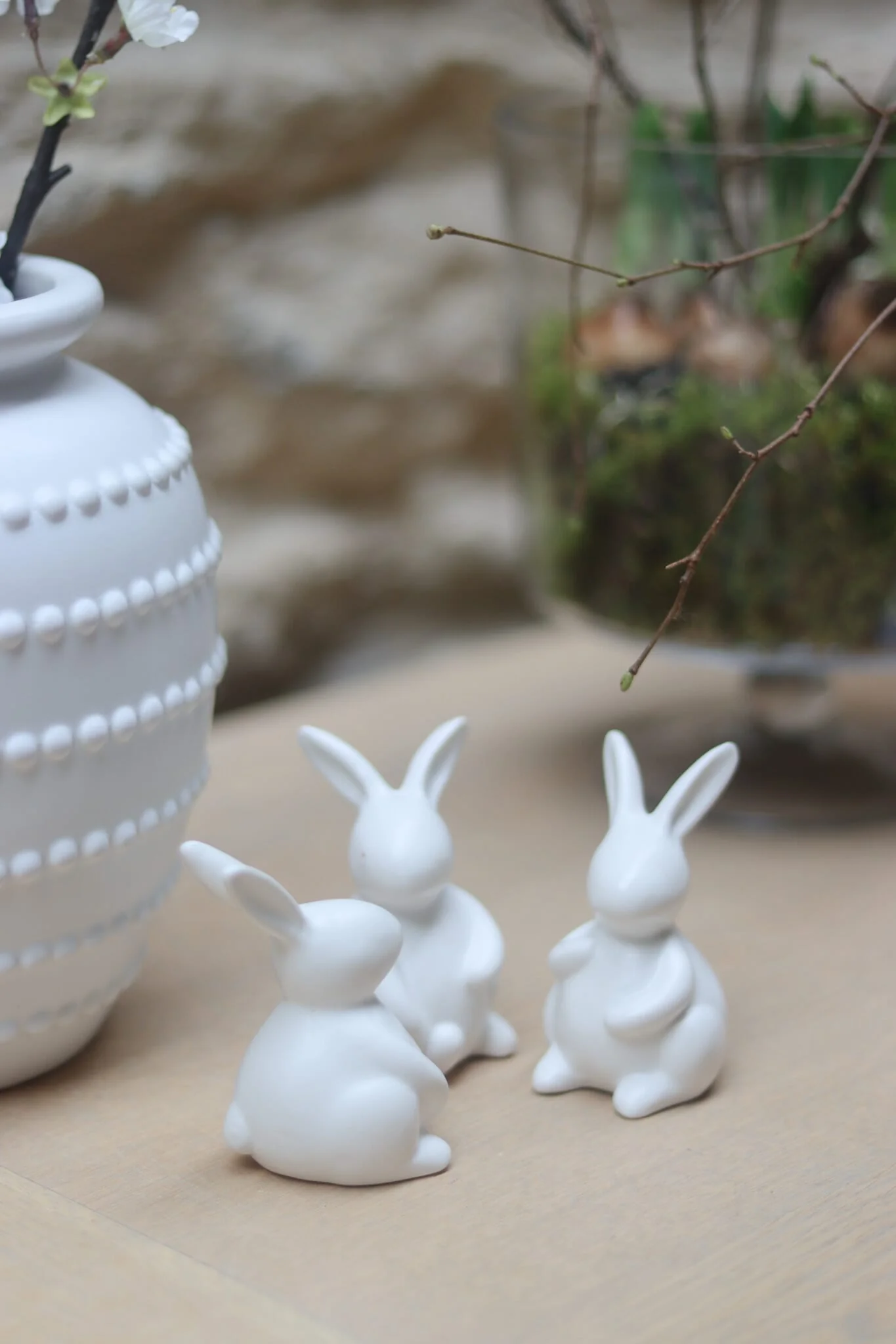Set of 3 Round Easter Bunnies