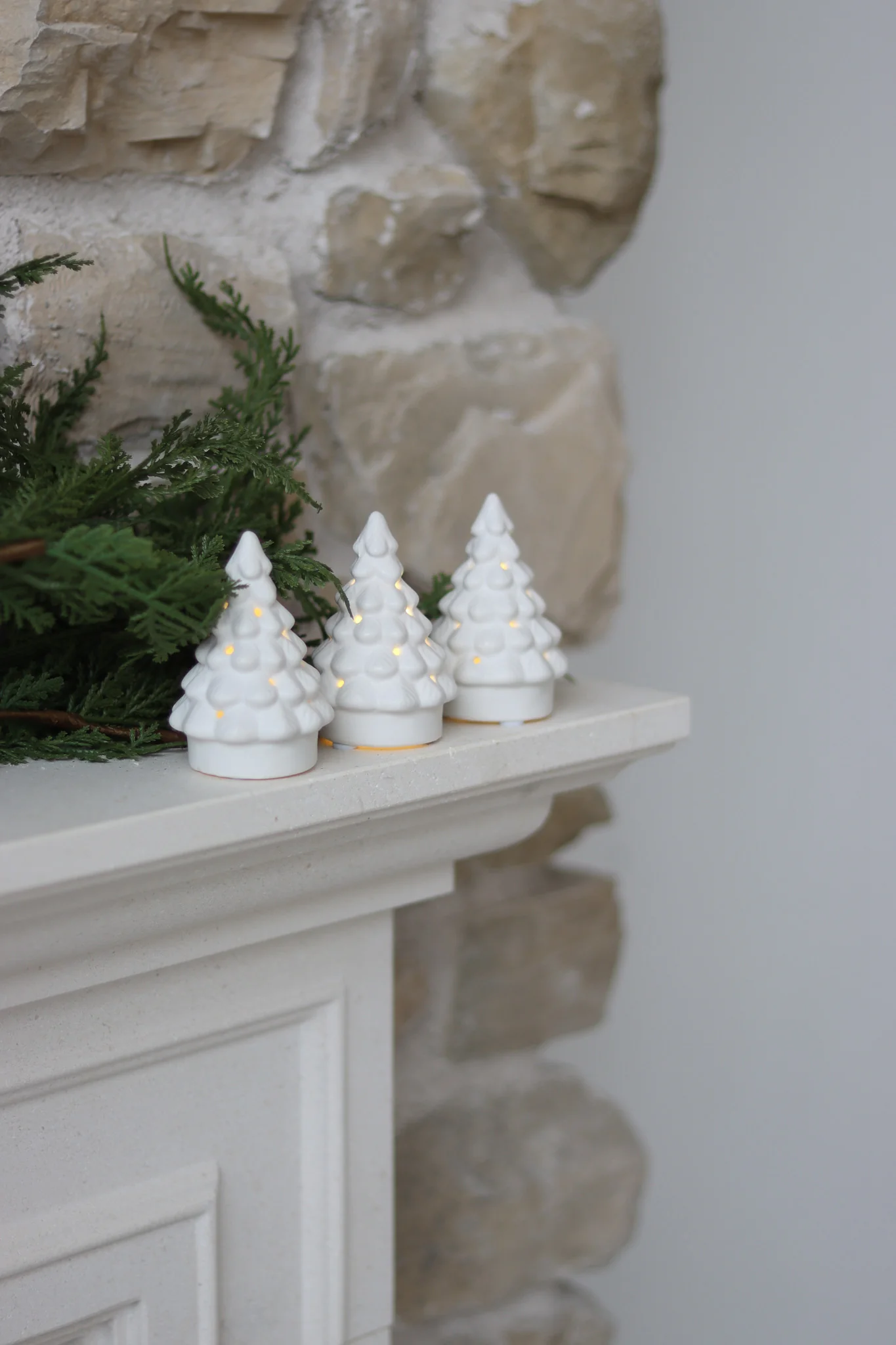 Set of 3 Snowy LED Christmas Trees - Image 3
