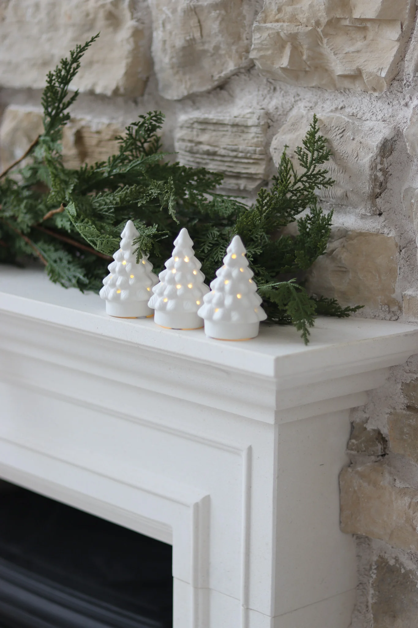 Set of 3 Snowy LED Christmas Trees - Image 4